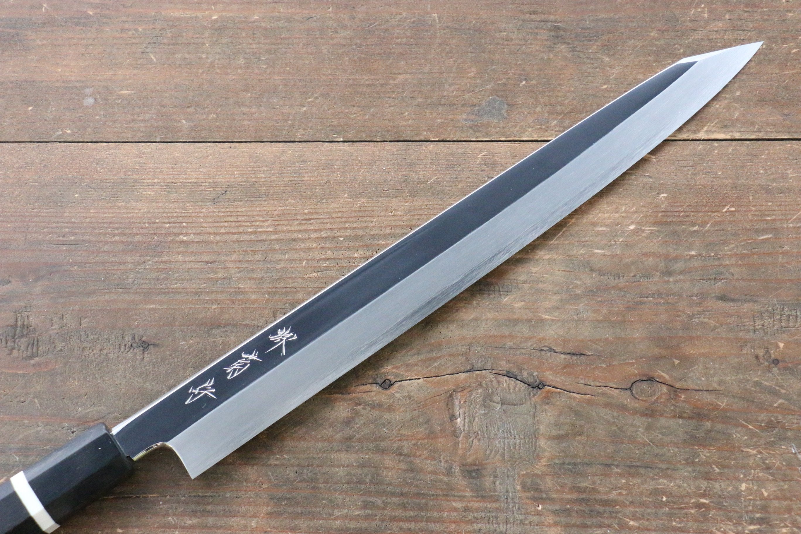 Kikumori SG2 Mirrored Finish Kiritsuke Yanagiba 300mm with Ebony Wood Handle (With White Ring) - Japanny - Best Japanese Knife