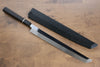 Sakai Takayuki Water Quenching Honyaki White Steel No.2 Mirrored Finish Sakimaru Yanagiba 300mm Ebony with Ring Handle with Sheath - Japanny - Best Japanese Knife