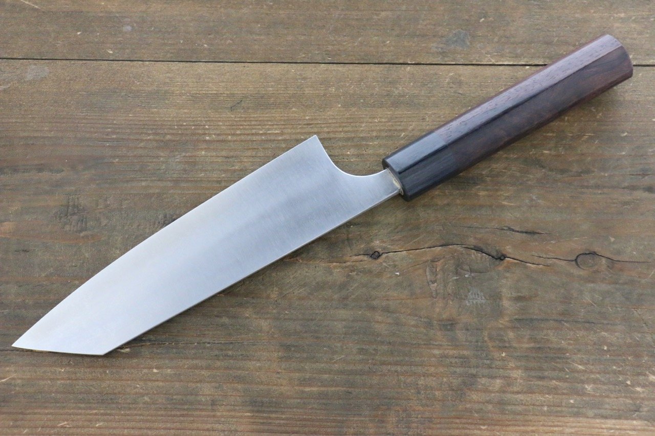 Shungo Ogata White Steel No.2 Damascus Bunka 165mm Shitan Handle - Japanny - Best Japanese Knife