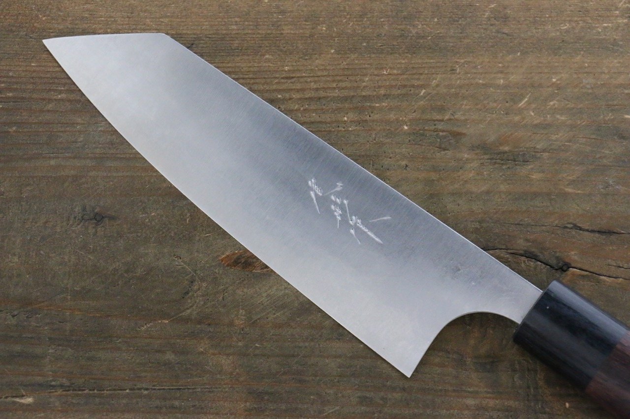 Shungo Ogata White Steel No.2 Damascus Bunka 165mm Shitan Handle - Japanny - Best Japanese Knife
