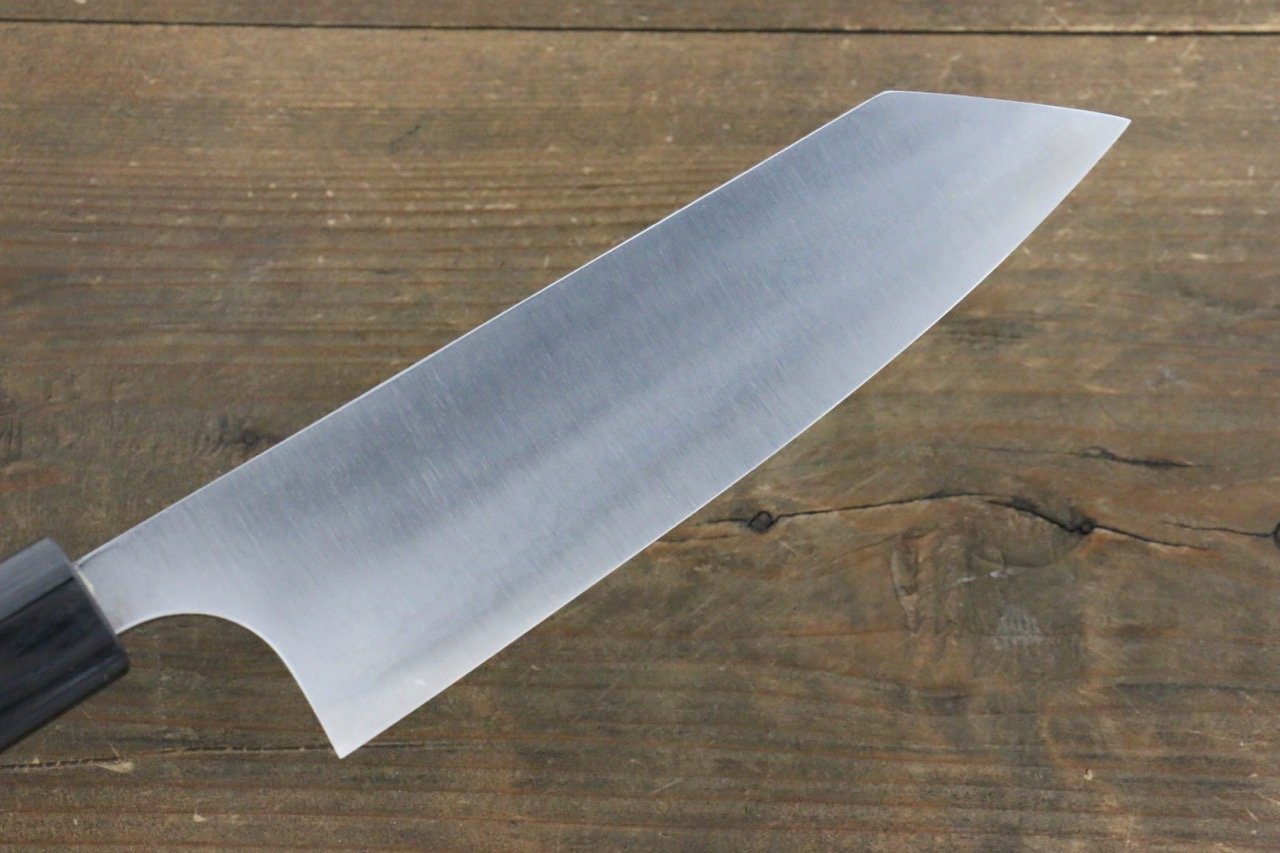 Shungo Ogata White Steel No.2 Damascus Bunka 165mm Shitan Handle - Japanny - Best Japanese Knife