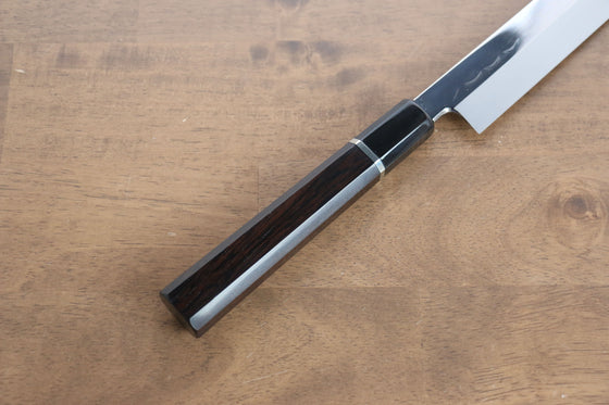 Sakai Takayuki Water Quenching Honyaki White Steel No.2 Mirrored Finish Sakimaru Yanagiba 300mm Ebony with Ring Handle with Sheath - Japanny - Best Japanese Knife