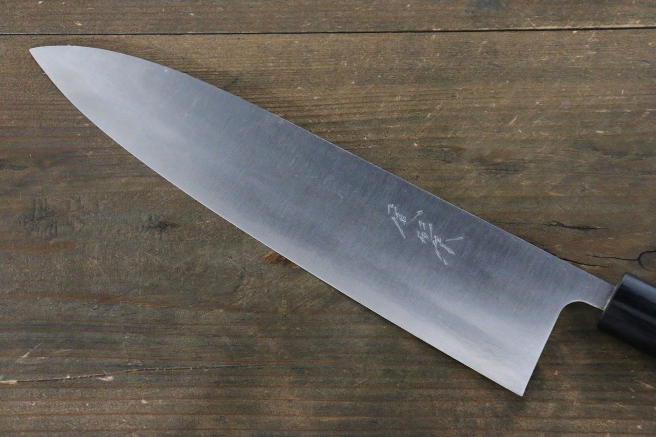 Shungo Ogata White Steel No.2 Damascus Gyuto 240mm Shitan Handle - Japanny - Best Japanese Knife