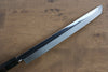 Sakai Takayuki Water Quenching Honyaki White Steel No.2 Mirrored Finish Sakimaru Yanagiba 300mm Ebony with Double Water Buffalo Ring Handle with Sheath - Japanny - Best Japanese Knife