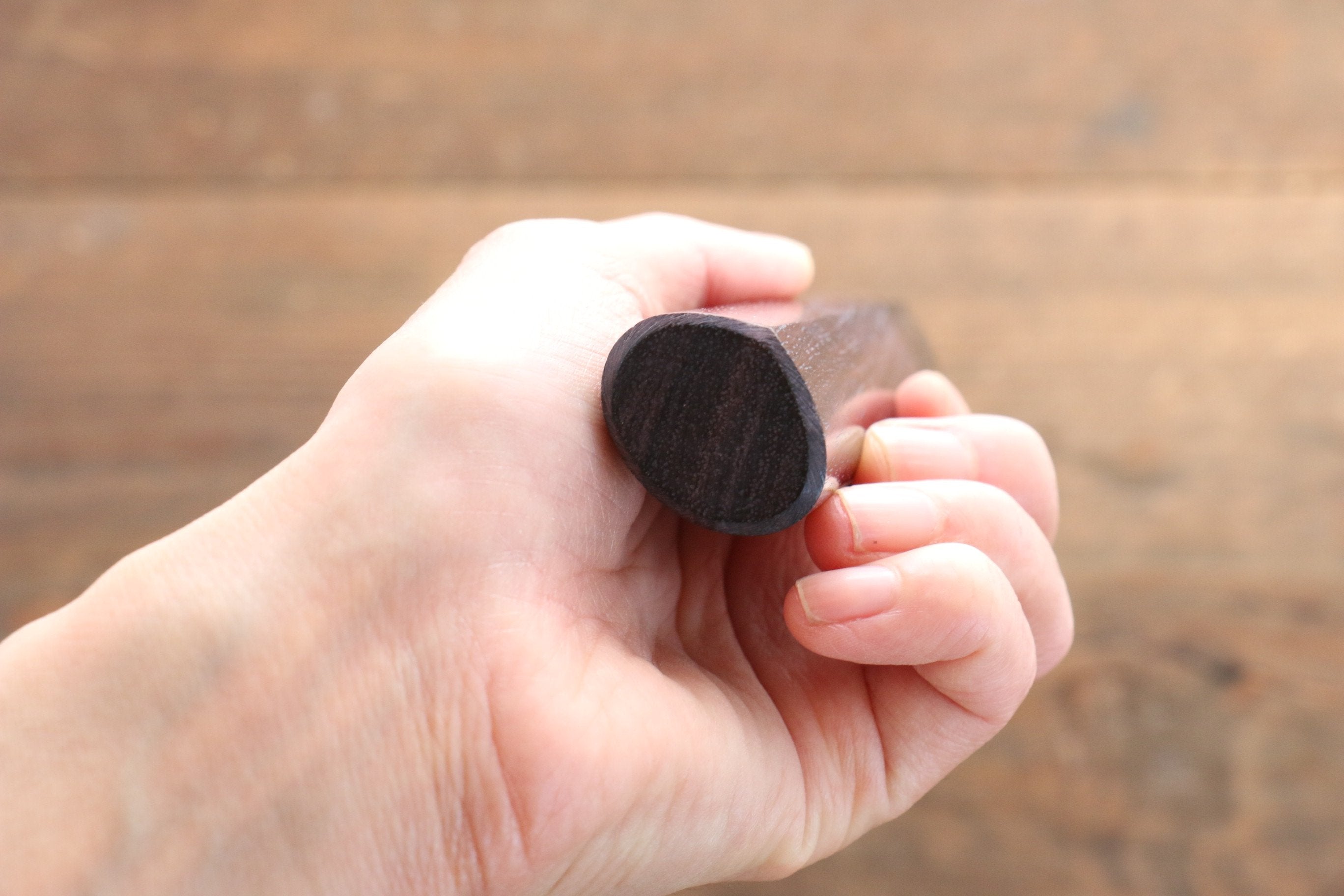 D-shape  Shitan Knife Handle for Nakiri Knife 165mm - Japanny - Best Japanese Knife