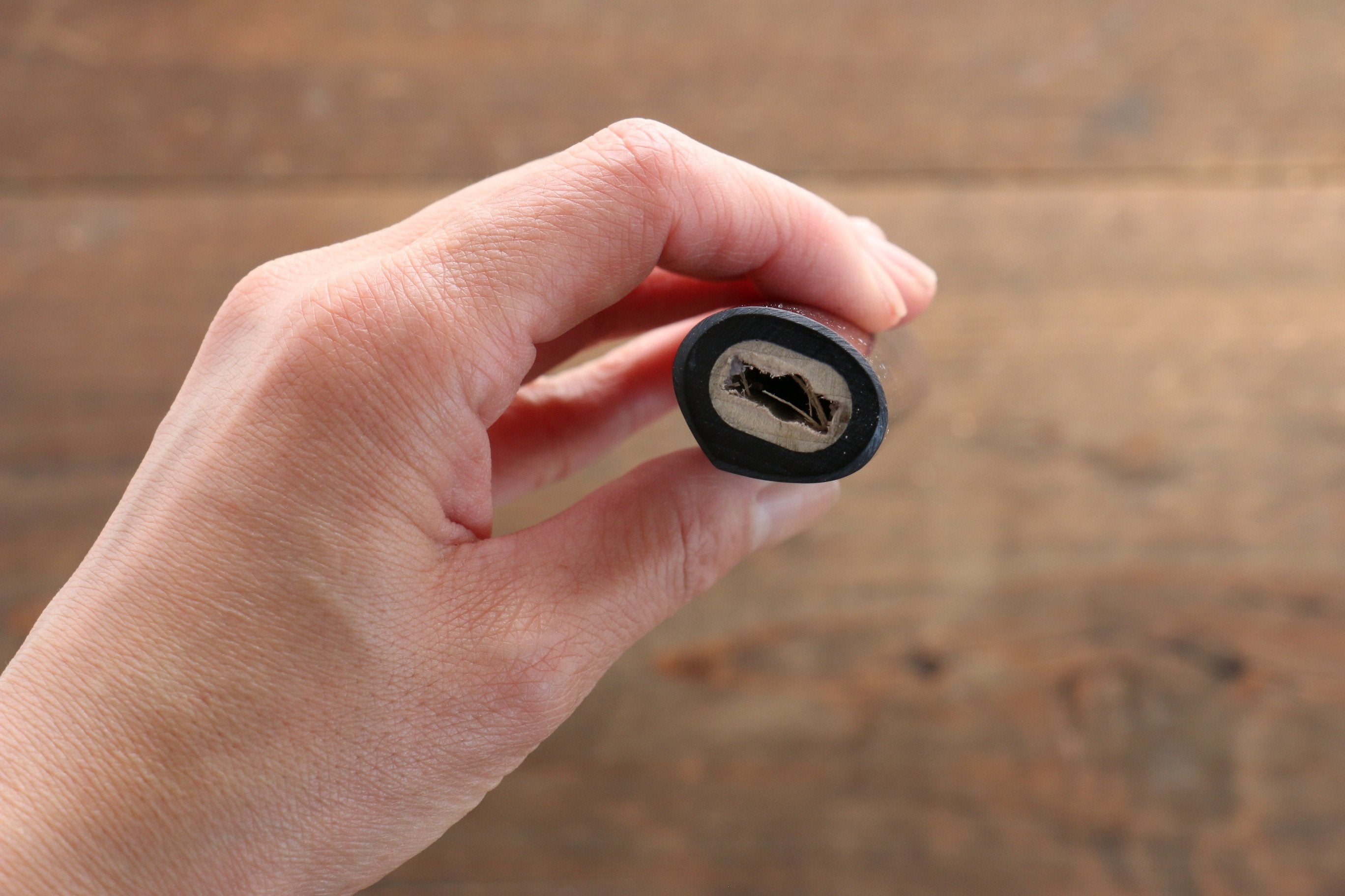 D-shape  Shitan Knife Handle for Nakiri Knife 165mm - Japanny - Best Japanese Knife