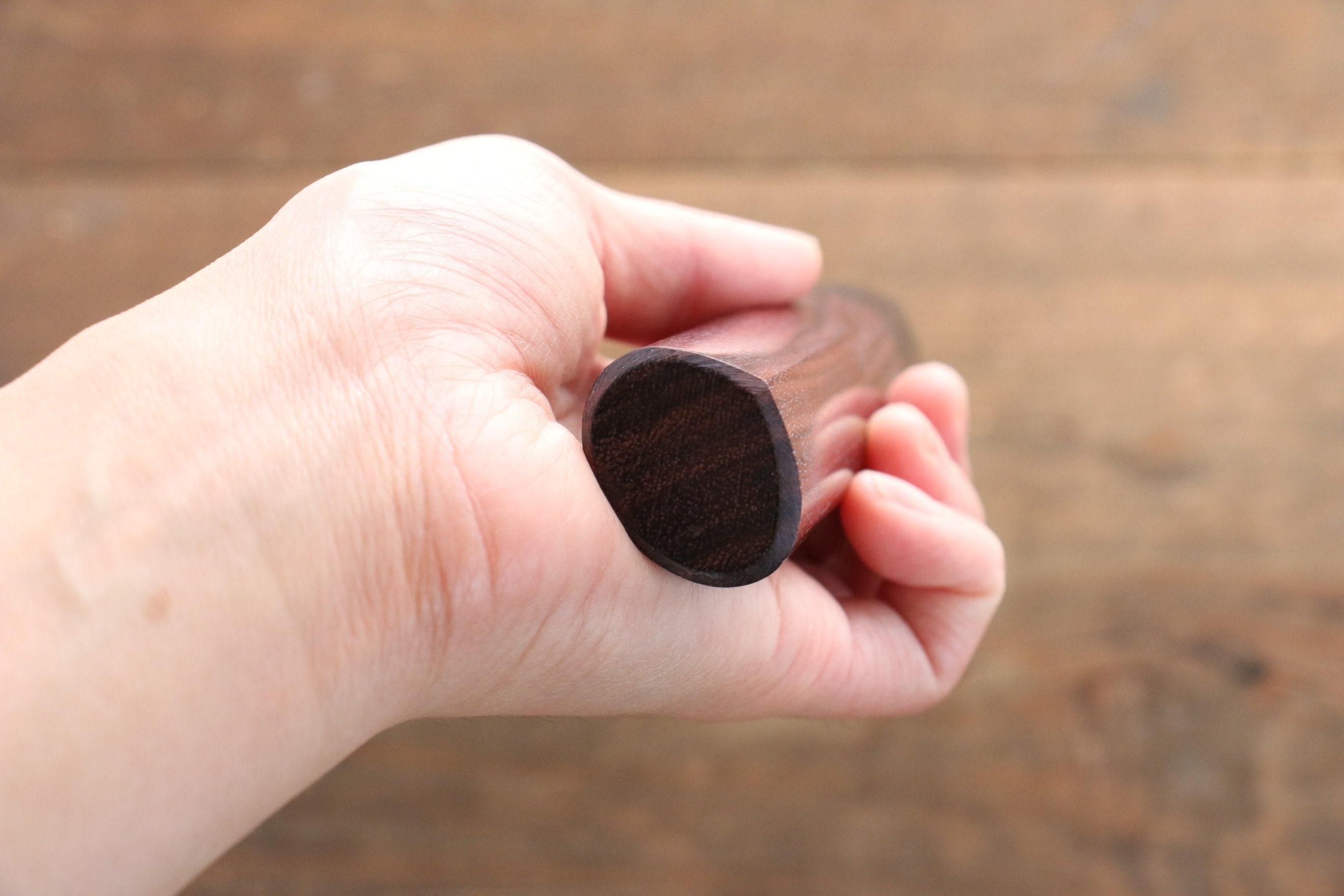 D-shape  Shitan Knife Handle for Santoku Knife 180mm - Japanny - Best Japanese Knife