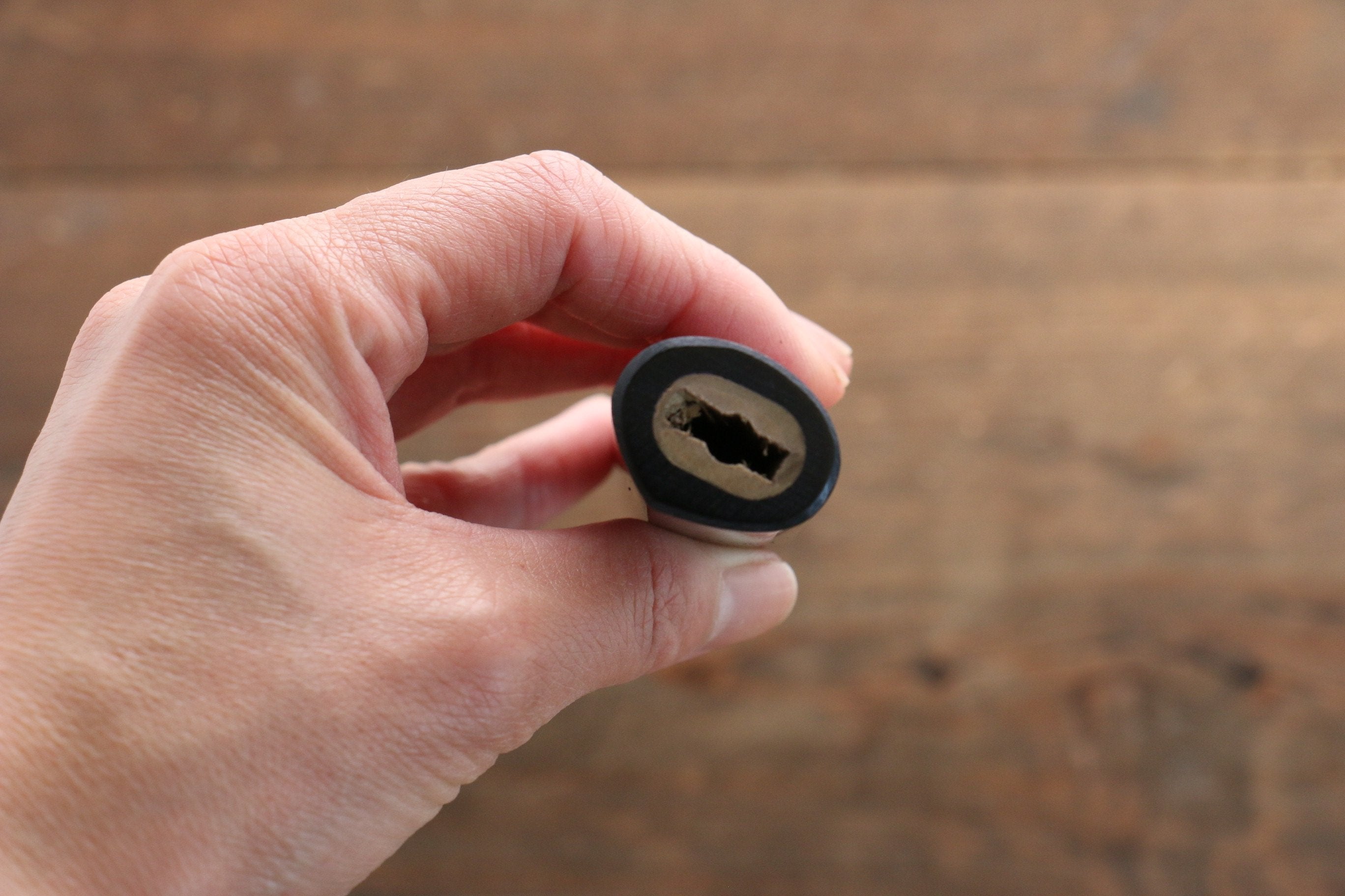 D-shape  Shitan Knife Handle for Santoku Knife 180mm - Japanny - Best Japanese Knife