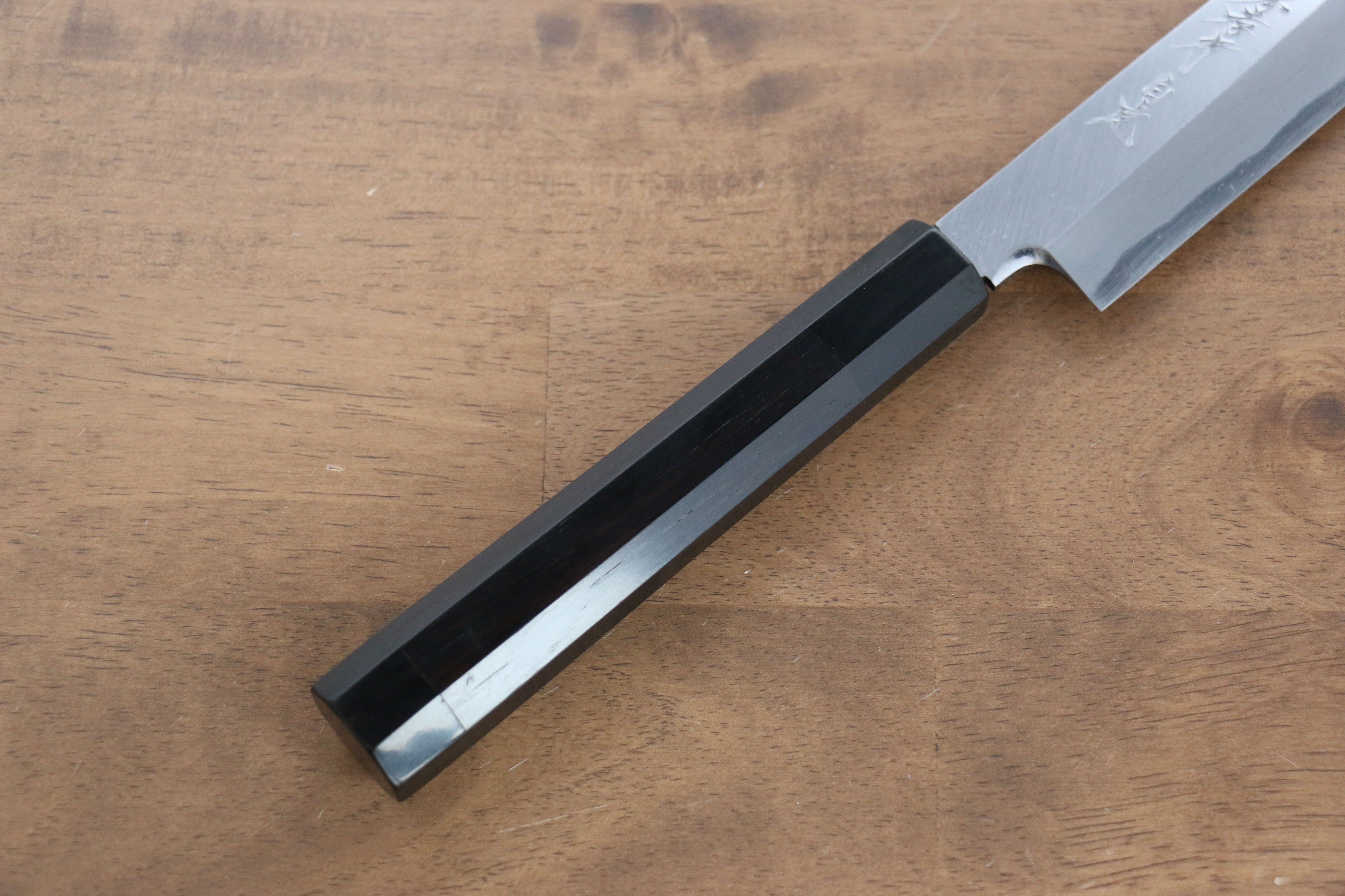 Sakai Takayuki Zangetsu White Steel No.1 Sakimaru Yanagiba 330mm Ebony Wood Handle with Sheath - Japanny - Best Japanese Knife