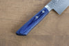 Kunihira Kokuryu VG10 Hammered Santoku 170mm Blue Pakka wood Handle - Japanny - Best Japanese Knife