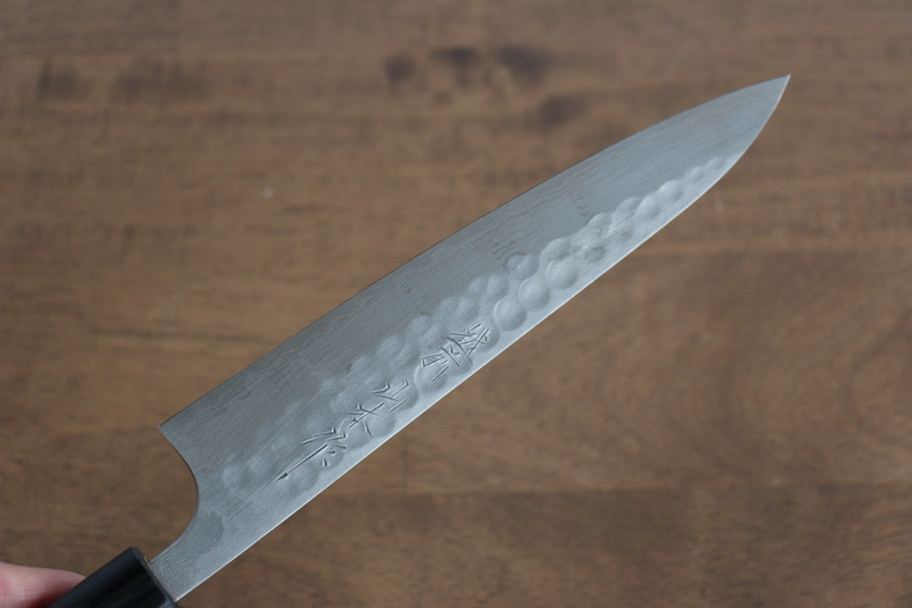 Nao Yamamoto SRS13 Damascus Hammered(Maru) Petty-Utility 160mm Shitan Handle - Japanny - Best Japanese Knife