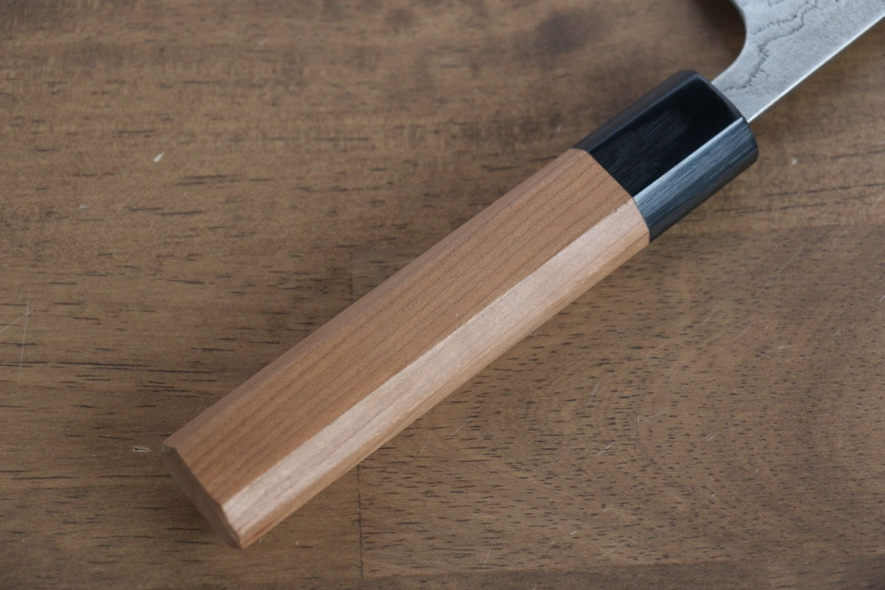 Nao Yamamoto SG2 Damascus Migaki Finished Gyuto 180mm Cherry Wood Handle - Japanny - Best Japanese Knife