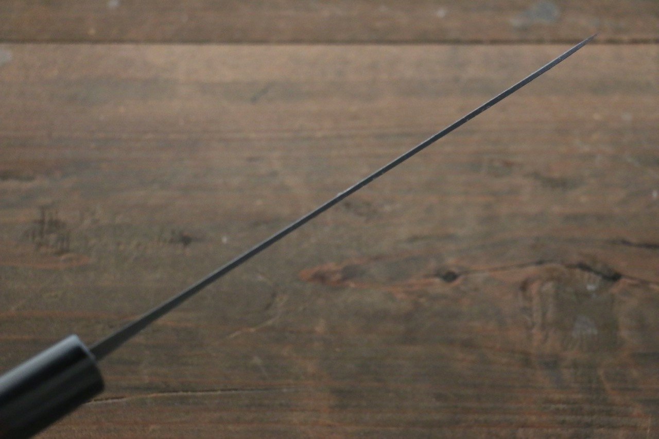 Shungo Ogata White Steel No.2 Kurouchi Damascus Santoku 180mm Shitan Handle - Japanny - Best Japanese Knife