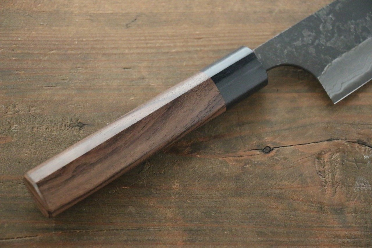 Shungo Ogata White Steel No.2 Kurouchi Damascus Gyuto 210mm Shitan Handle - Japanny - Best Japanese Knife