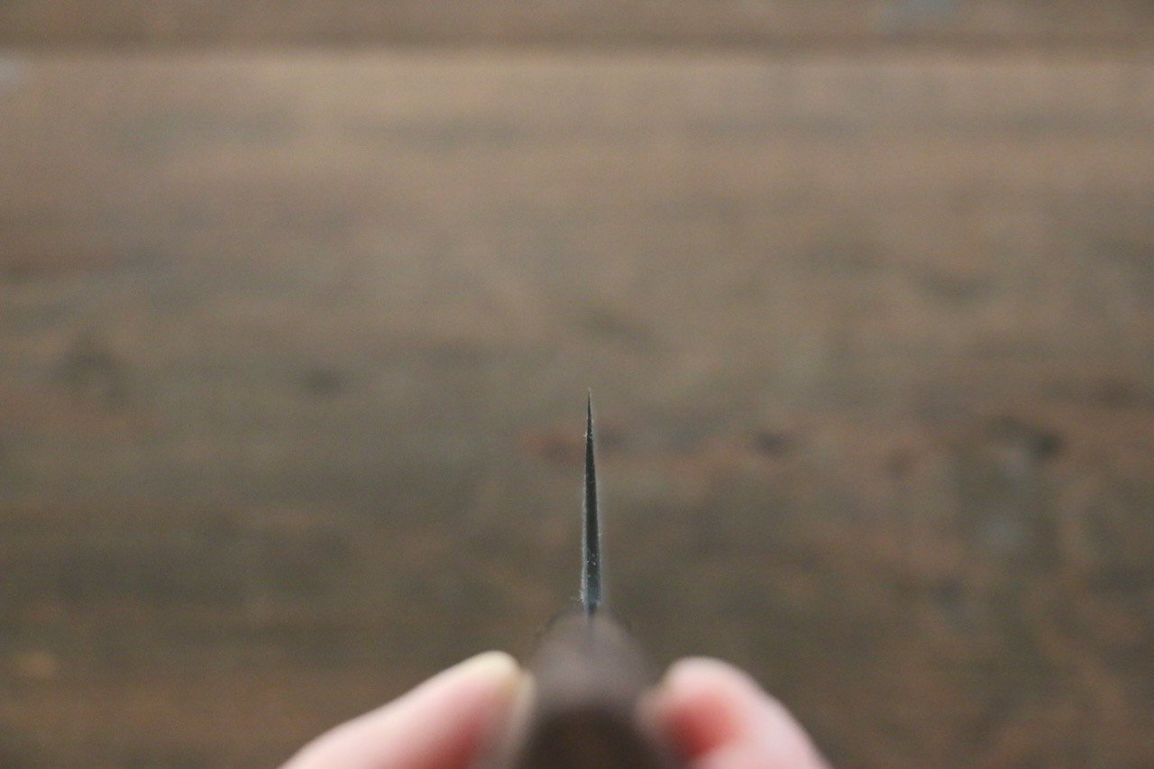 Shungo Ogata White Steel No.2 Kurouchi Damascus Gyuto 210mm Shitan Handle - Japanny - Best Japanese Knife