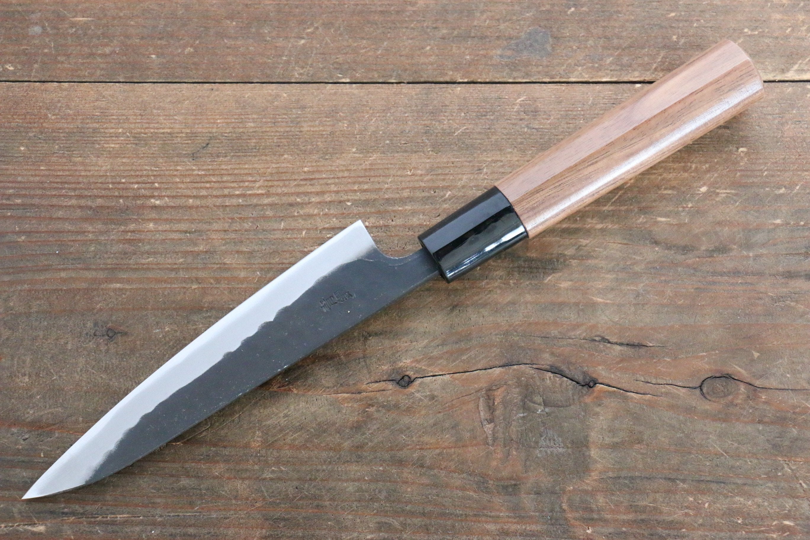 Nao Yamamoto Blue Steel Kurouchi Petty-Utility 135mm Walnut Handle - Japanny - Best Japanese Knife