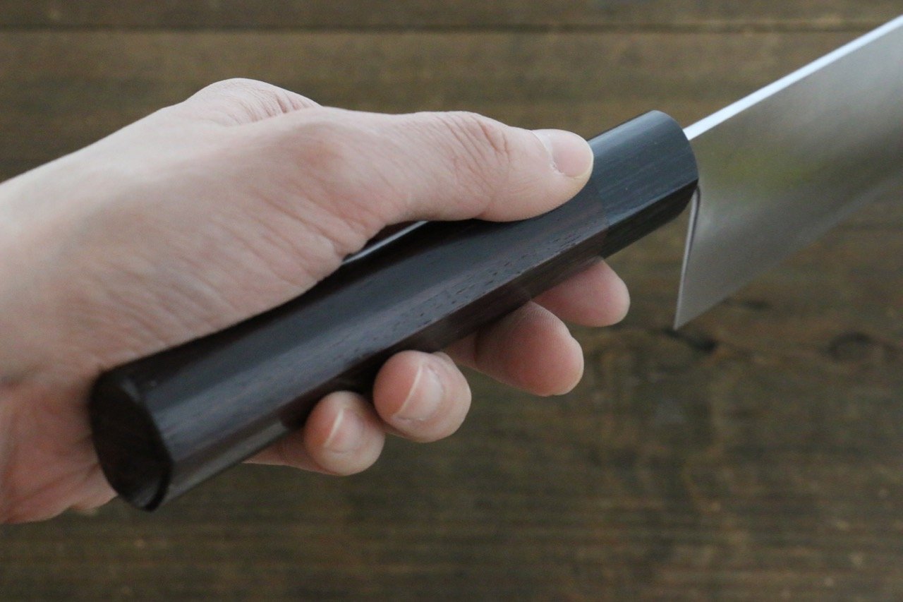 Shungo Ogata White Steel No.2 Damascus Gyuto 210mm Shitan Handle - Japanny - Best Japanese Knife