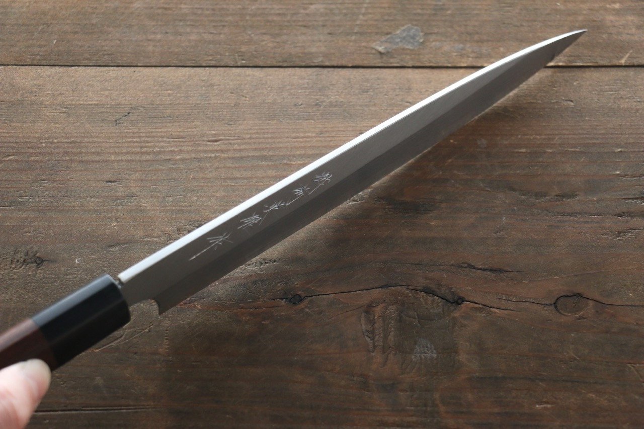 Hideo Kitaoka Blue Steel No.2 Damascus Yanagiba 210mm Shitan Handle - Japanny - Best Japanese Knife