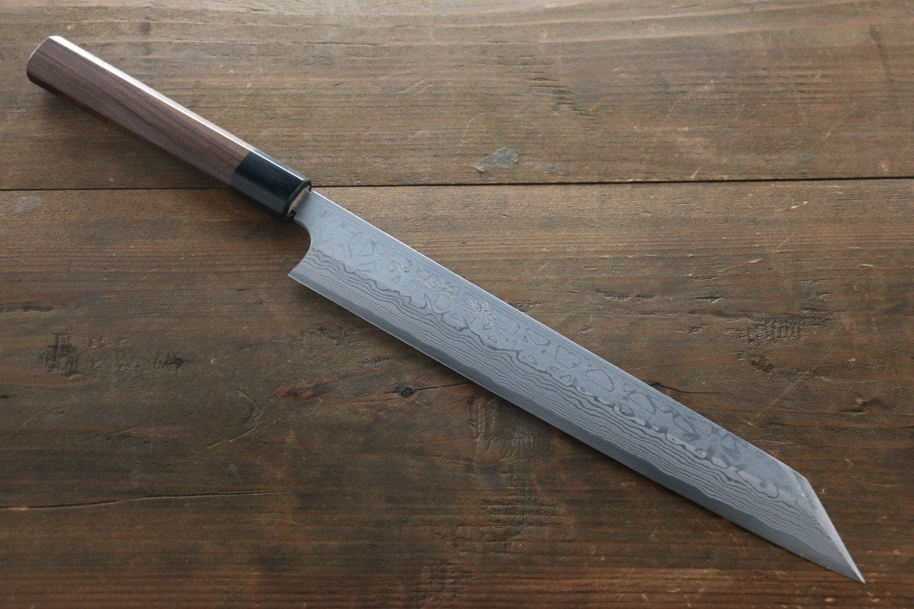 Hideo Kitaoka White Steel No.2 Damascus Kiritsuke Yanagiba 270mm Shitan Handle - Japanny - Best Japanese Knife