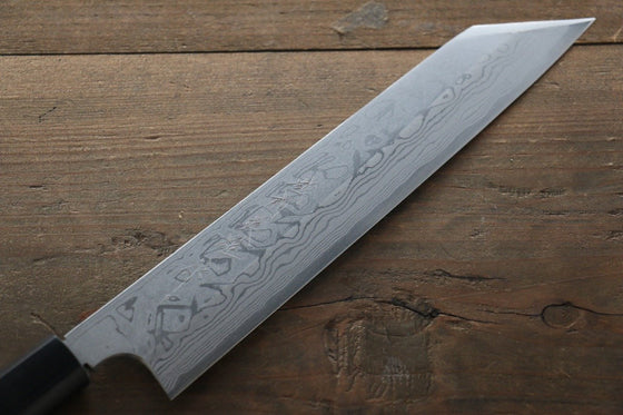 Hideo Kitaoka White Steel No.2 Damascus Kiritsuke Yanagiba 210mm Shitan Handle - Japanny - Best Japanese Knife