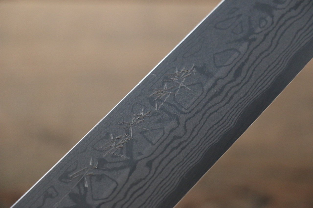 Hideo Kitaoka White Steel No.2 Damascus Kiritsuke Yanagiba 240mm Shitan Handle - Japanny - Best Japanese Knife