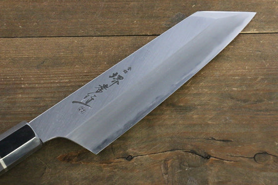 Sakai Takayuki Homura Blue Steel No.2 Kengata Santoku 195mm Ebony Wood Handle - Japanny - Best Japanese Knife