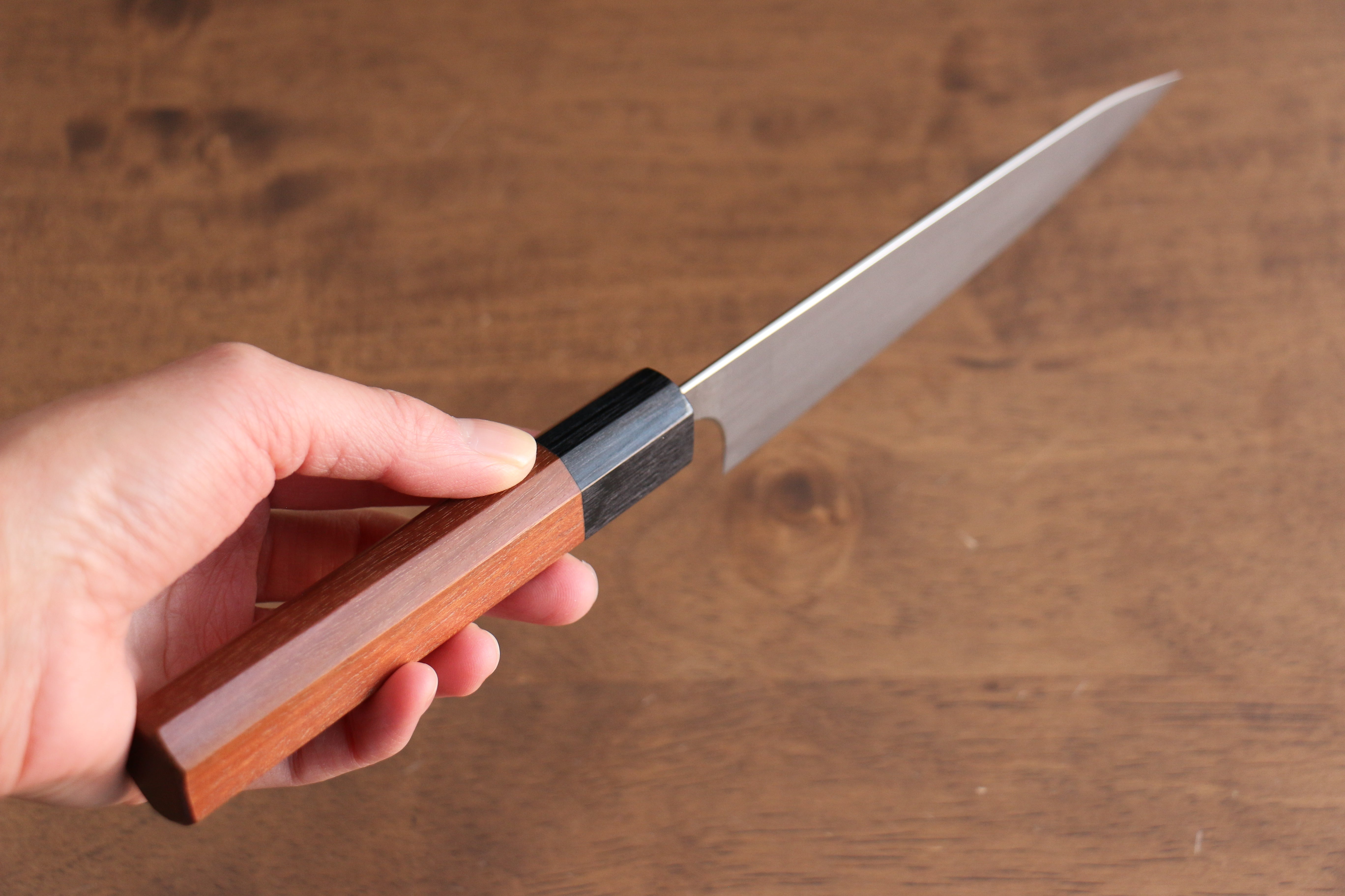 Shibata Takayuki Koutetsu Blue Super Petty-Utility  135mm Jarrah Handle - Japanny - Best Japanese Knife