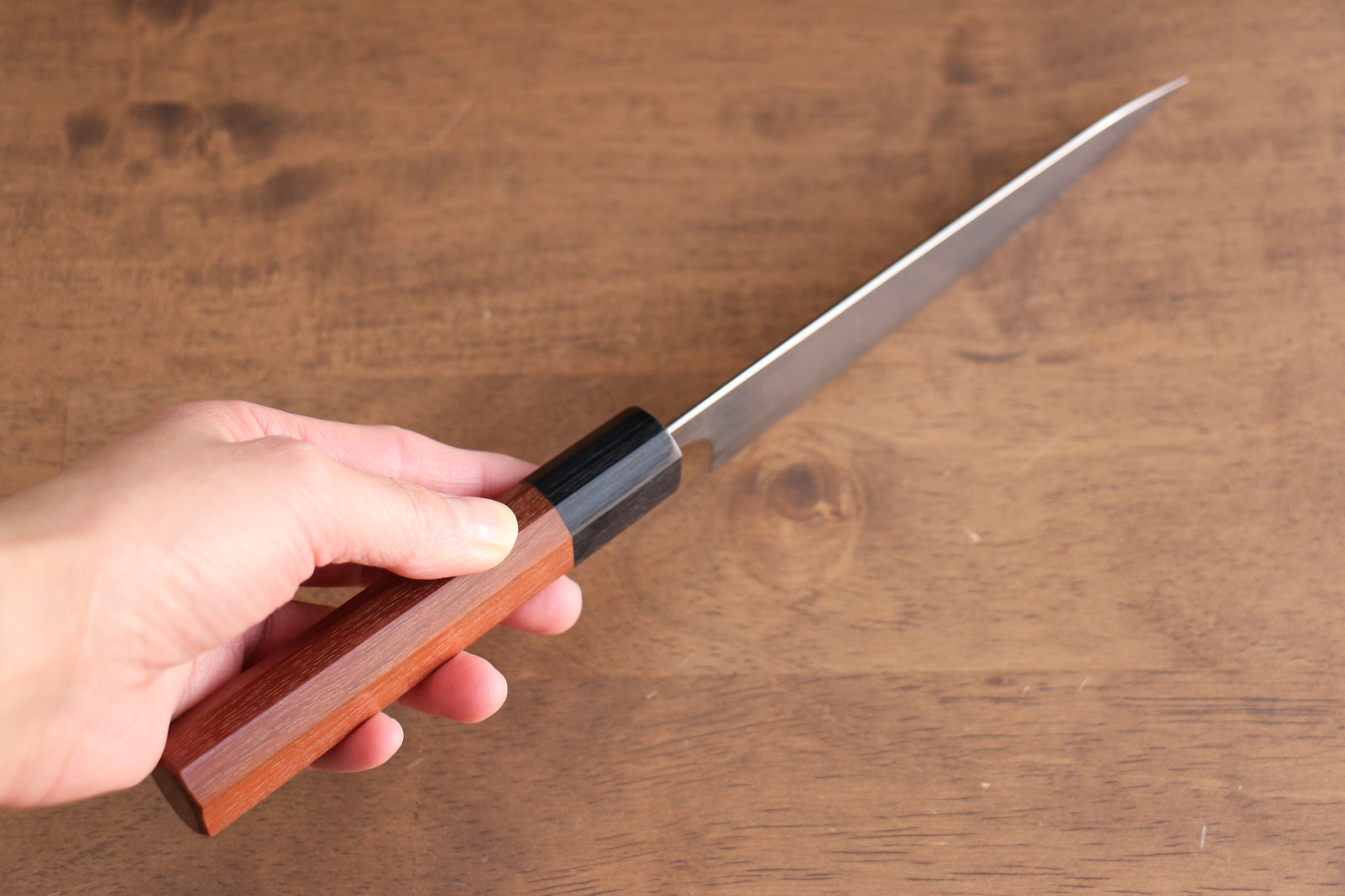 Shibata Takayuki Koutetsu Blue Super Petty-Utility  135mm Jarrah Handle - Japanny - Best Japanese Knife