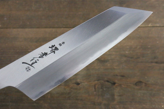 Sakai Takayuki Homura Blue Steel No.2 Kengata Santoku 195mm Ebony Wood Handle - Japanny - Best Japanese Knife