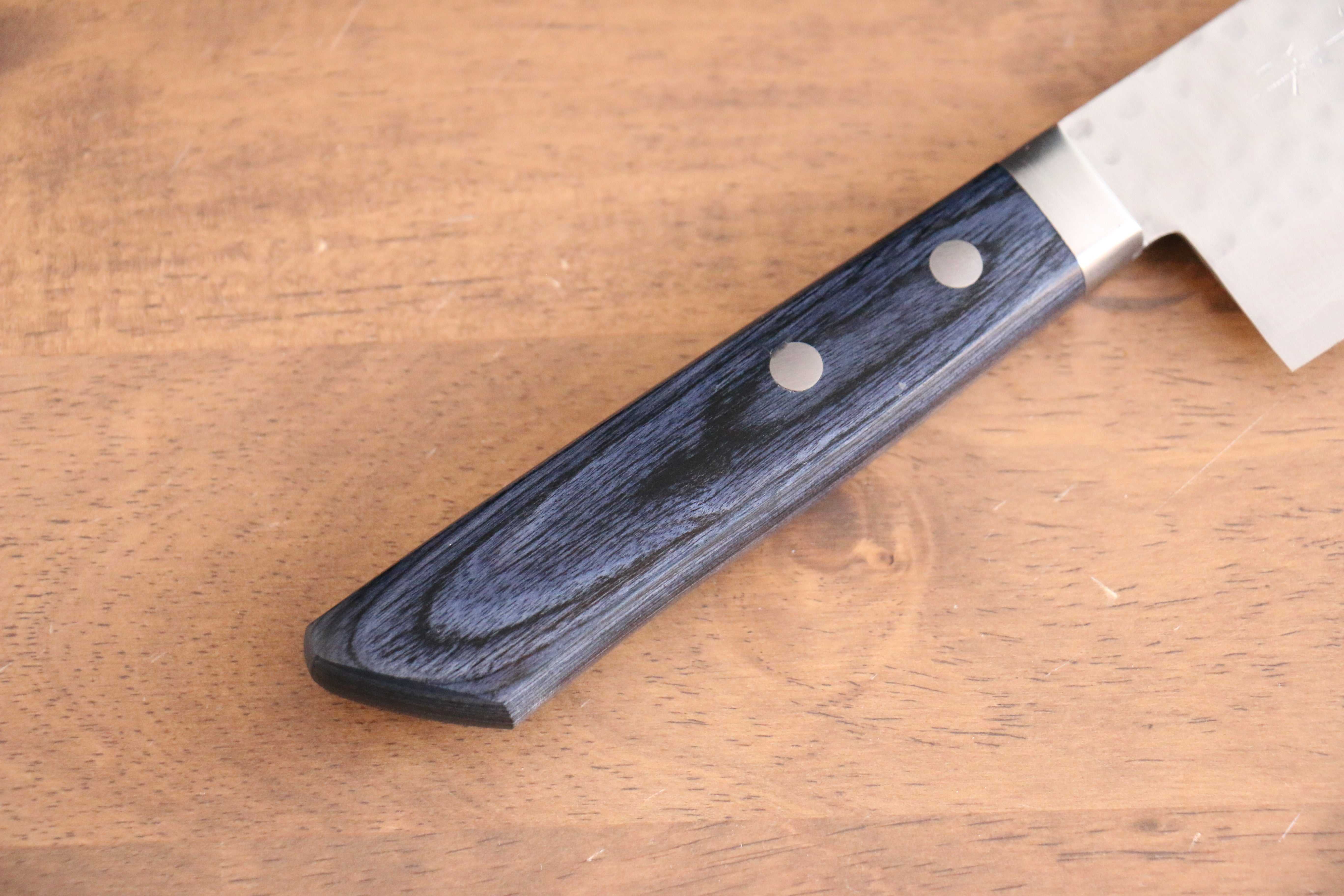 Kunihira Kokuryu VG10 Hammered Damascus Usuba 165mm Navy blue Pakka wood Handle - Japanny - Best Japanese Knife