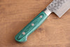 Sakai Takayuki VG10 17 Layer Damascus Nakiri 170mm Green Pakka wood Handle - Japanny - Best Japanese Knife