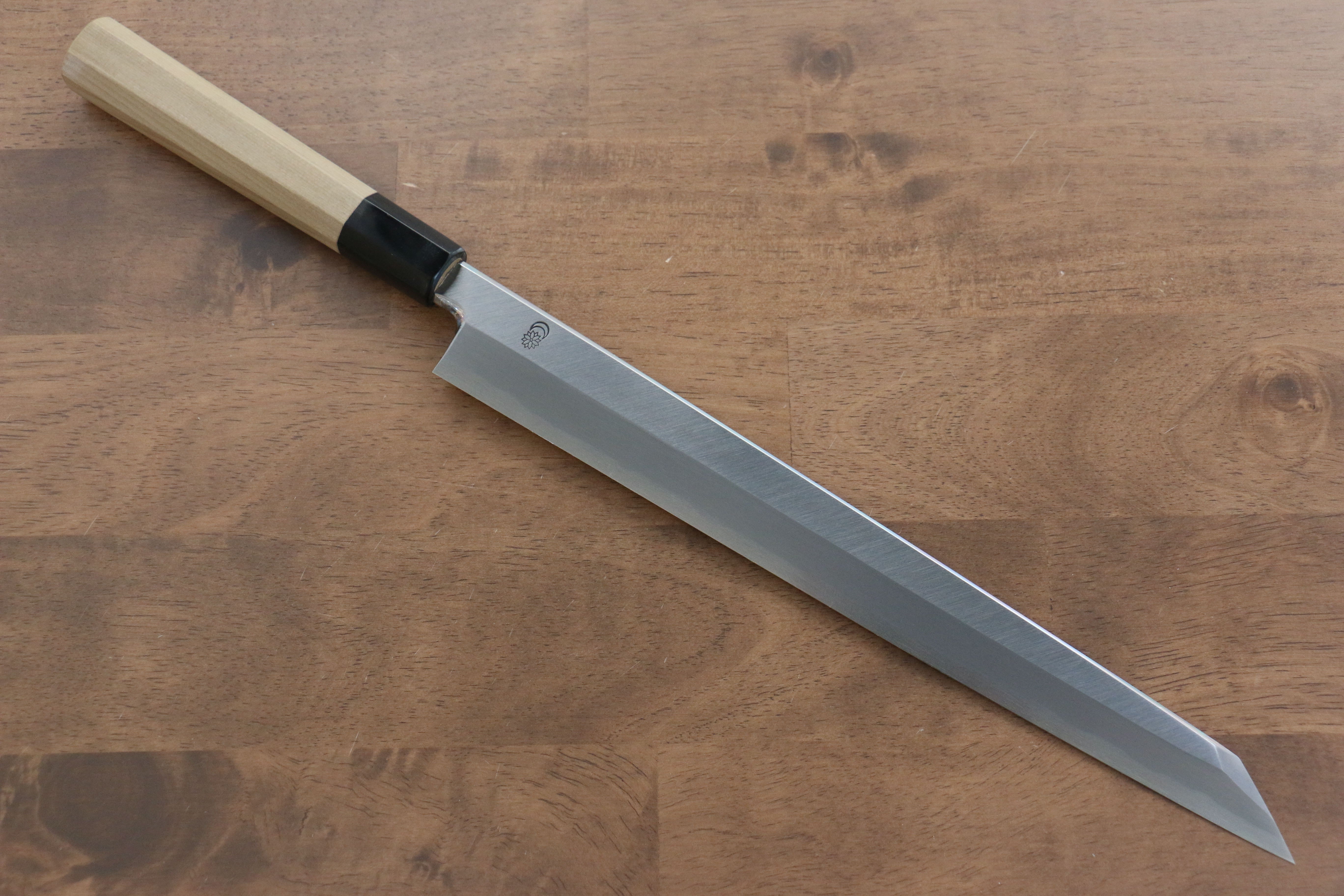 Kikuzuki White Steel No.2 Kasumitogi Kiritsuke Yanagiba 300mm Magnolia Handle - Japanny - Best Japanese Knife