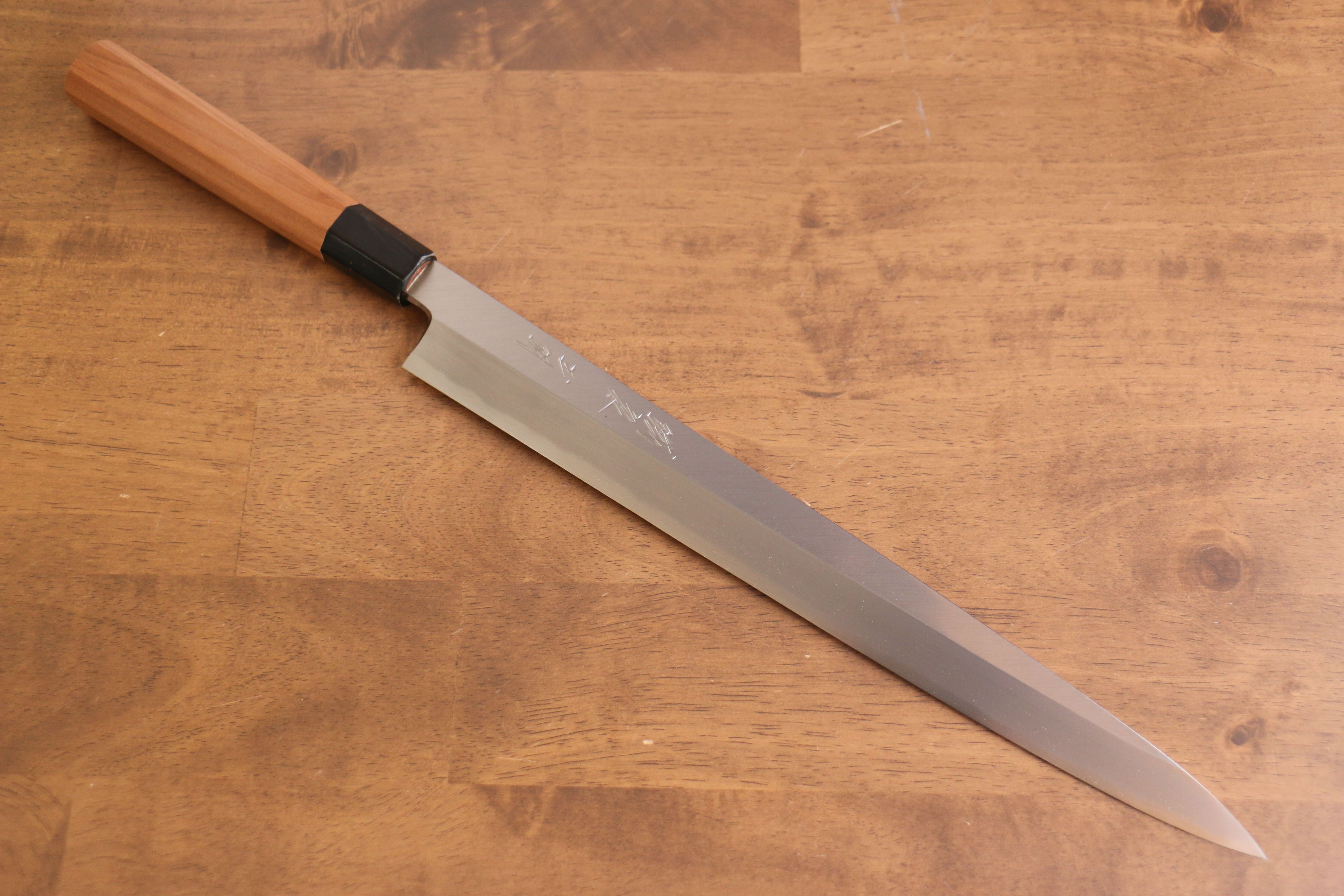 Tessen by Tanaka Tamahagane Yanagiba 315mm Wild Cherry Handle with Sheath - Japanny - Best Japanese Knife