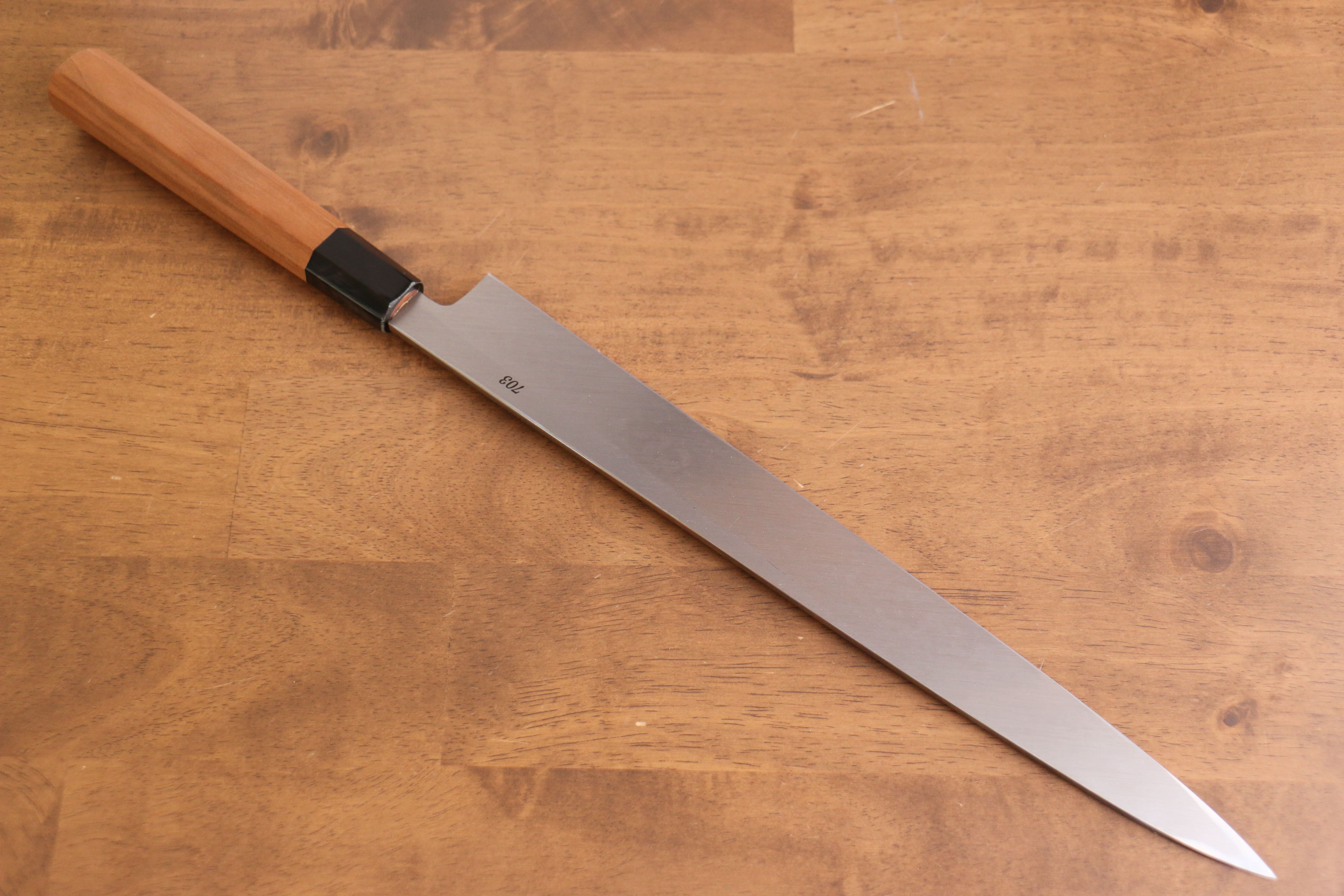 Tessen by Tanaka Tamahagane Yanagiba 315mm Wild Cherry Handle with Sheath - Japanny - Best Japanese Knife