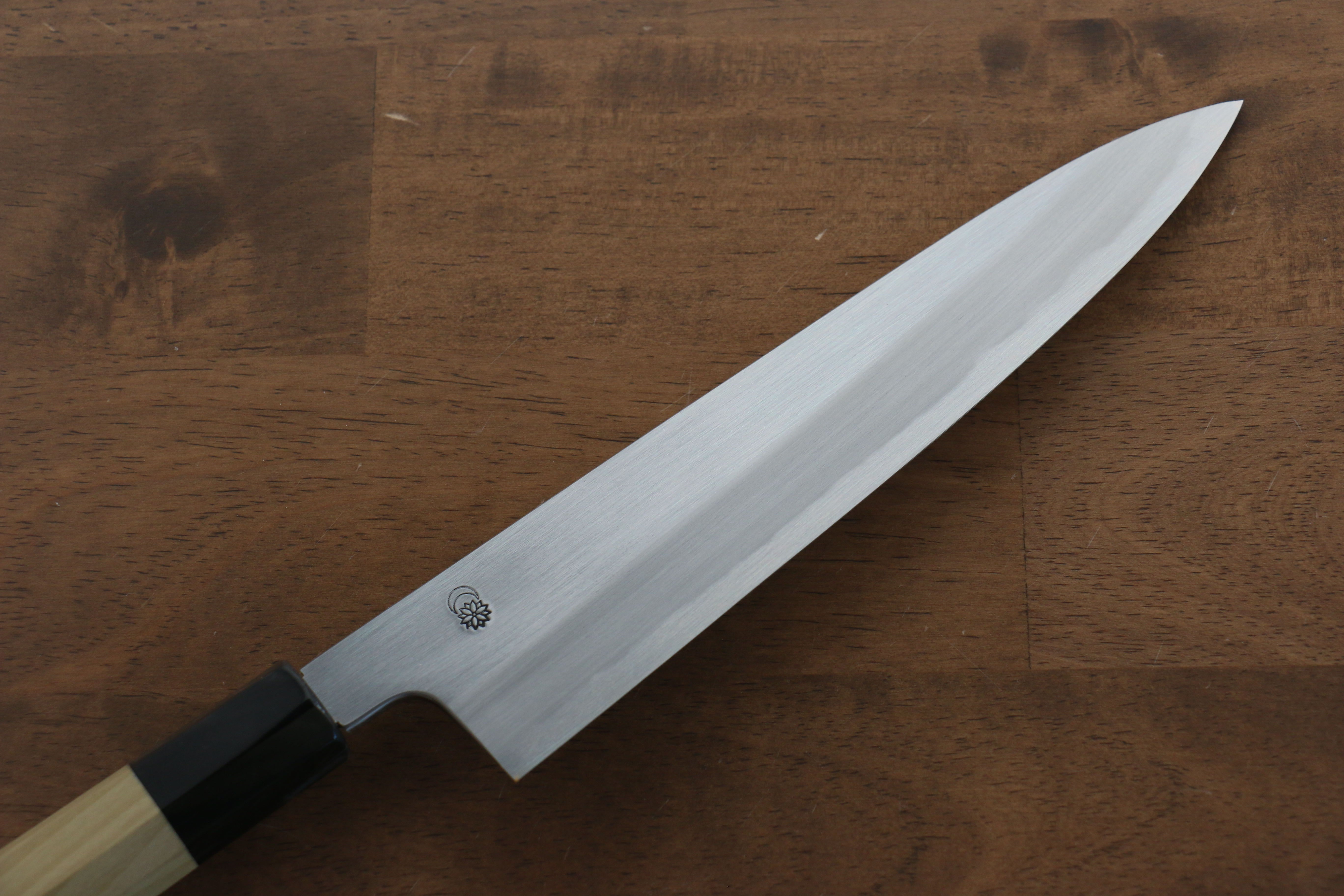 Kikuzuki White Steel No.2 Kasumitogi Gyuto 210mm Magnolia Handle - Japanny - Best Japanese Knife