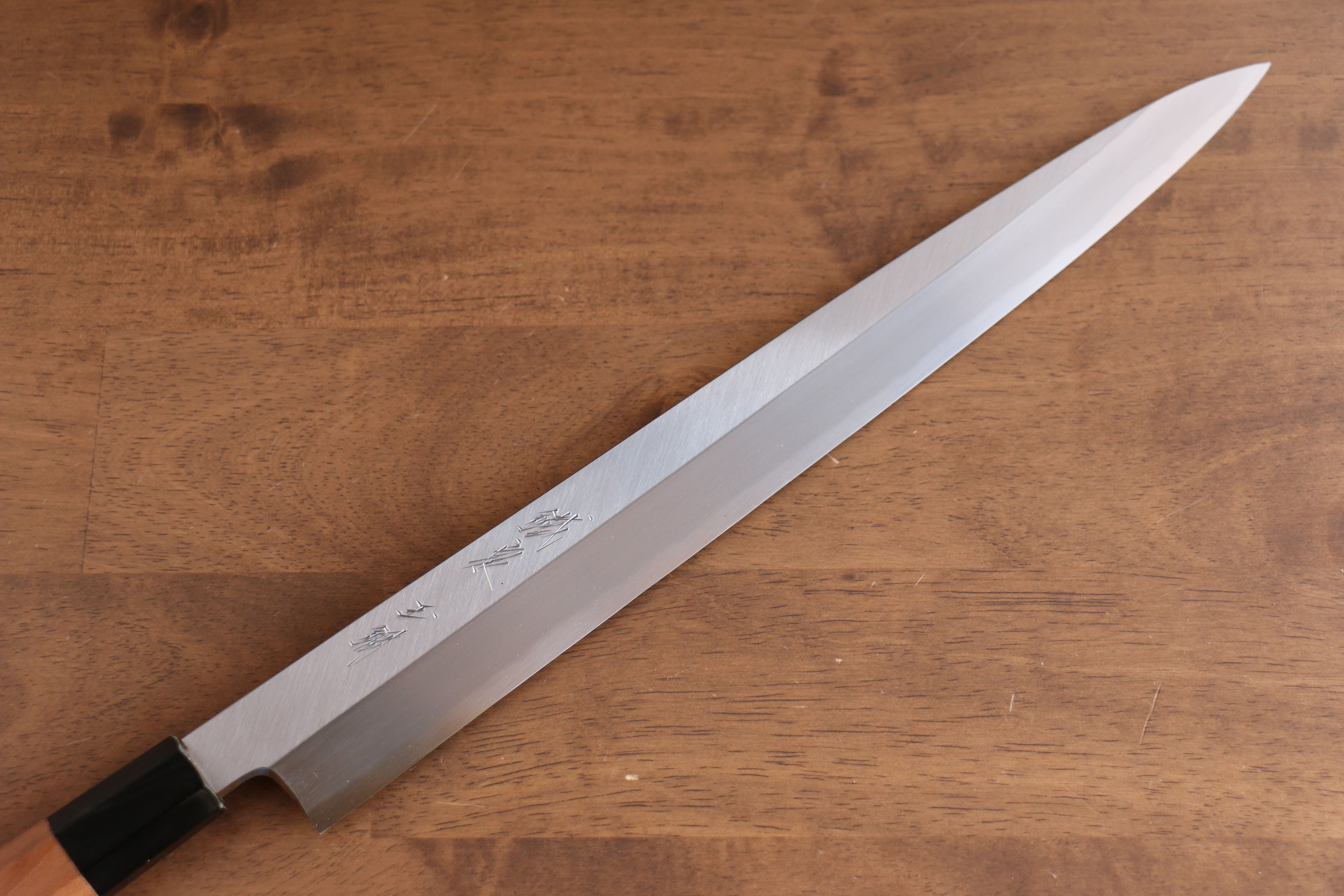 Tessen by Tanaka Tamahagane Yanagiba 315mm Wild Cherry Handle with Sheath - Japanny - Best Japanese Knife