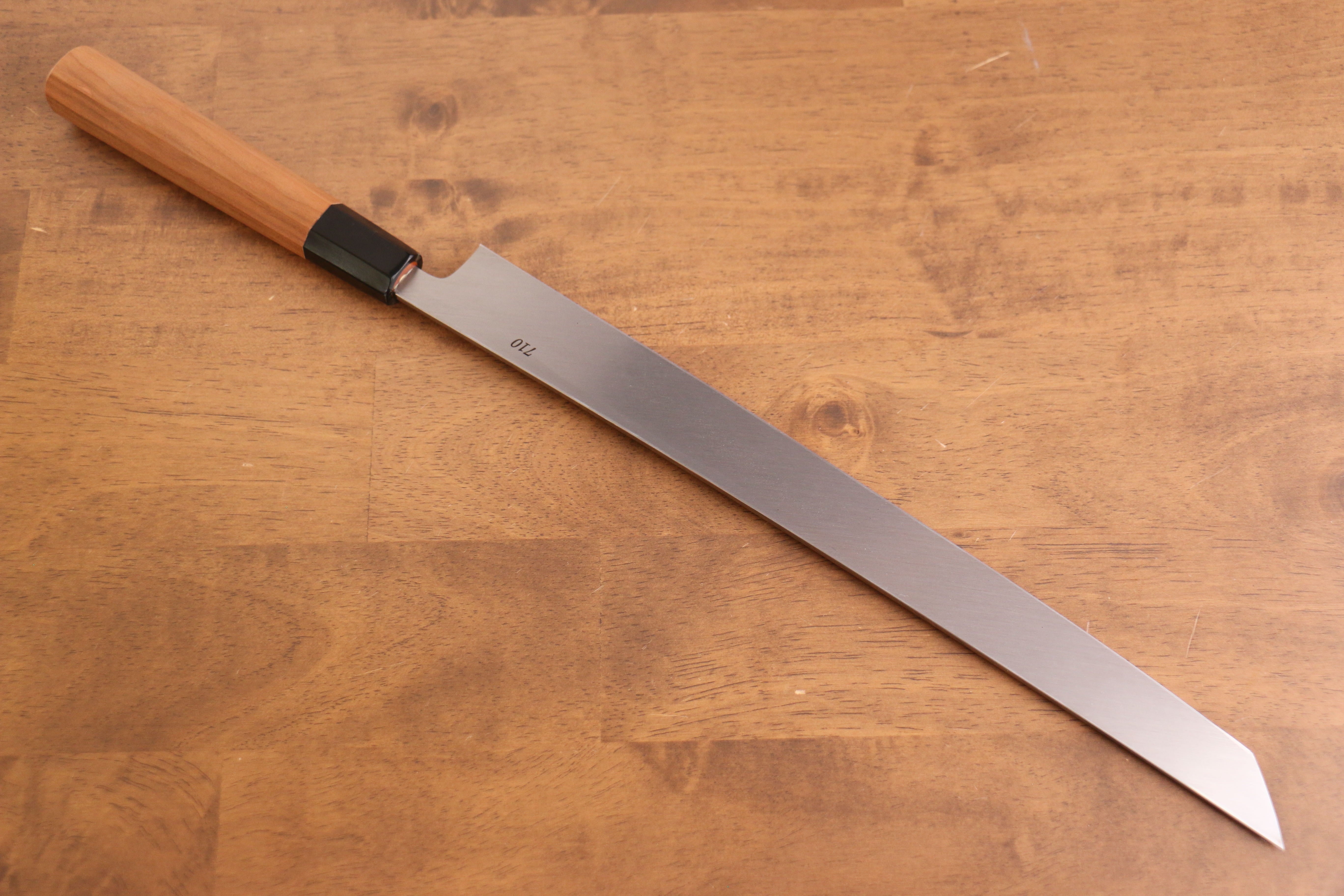 Tessen by Tanaka Tamahagane Sakimaru Yanagiba 315mm Wild Cherry Handle with Sheath - Japanny - Best Japanese Knife