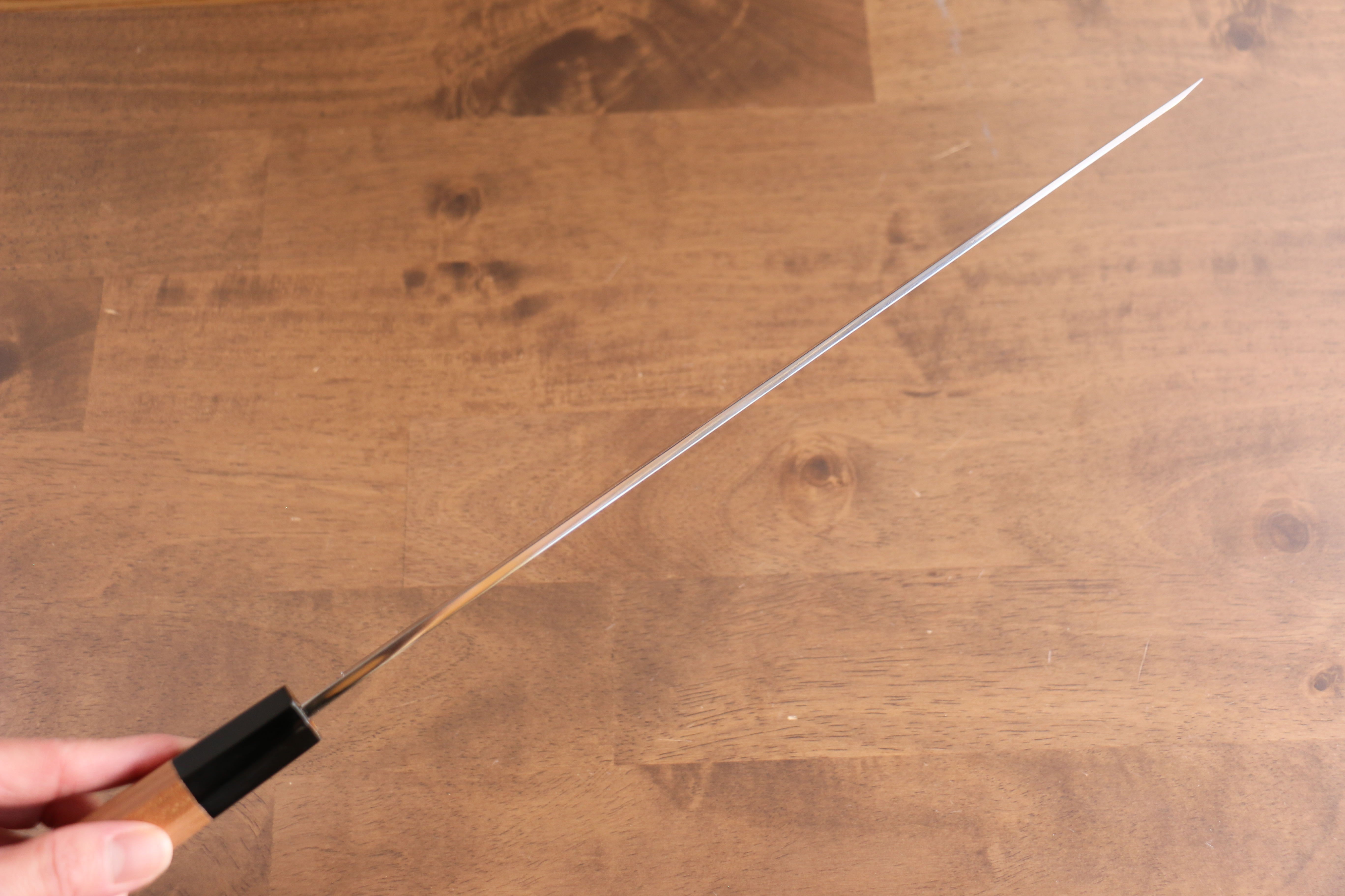 Tessen by Tanaka Tamahagane Sakimaru Yanagiba 315mm Wild Cherry Handle with Sheath - Japanny - Best Japanese Knife