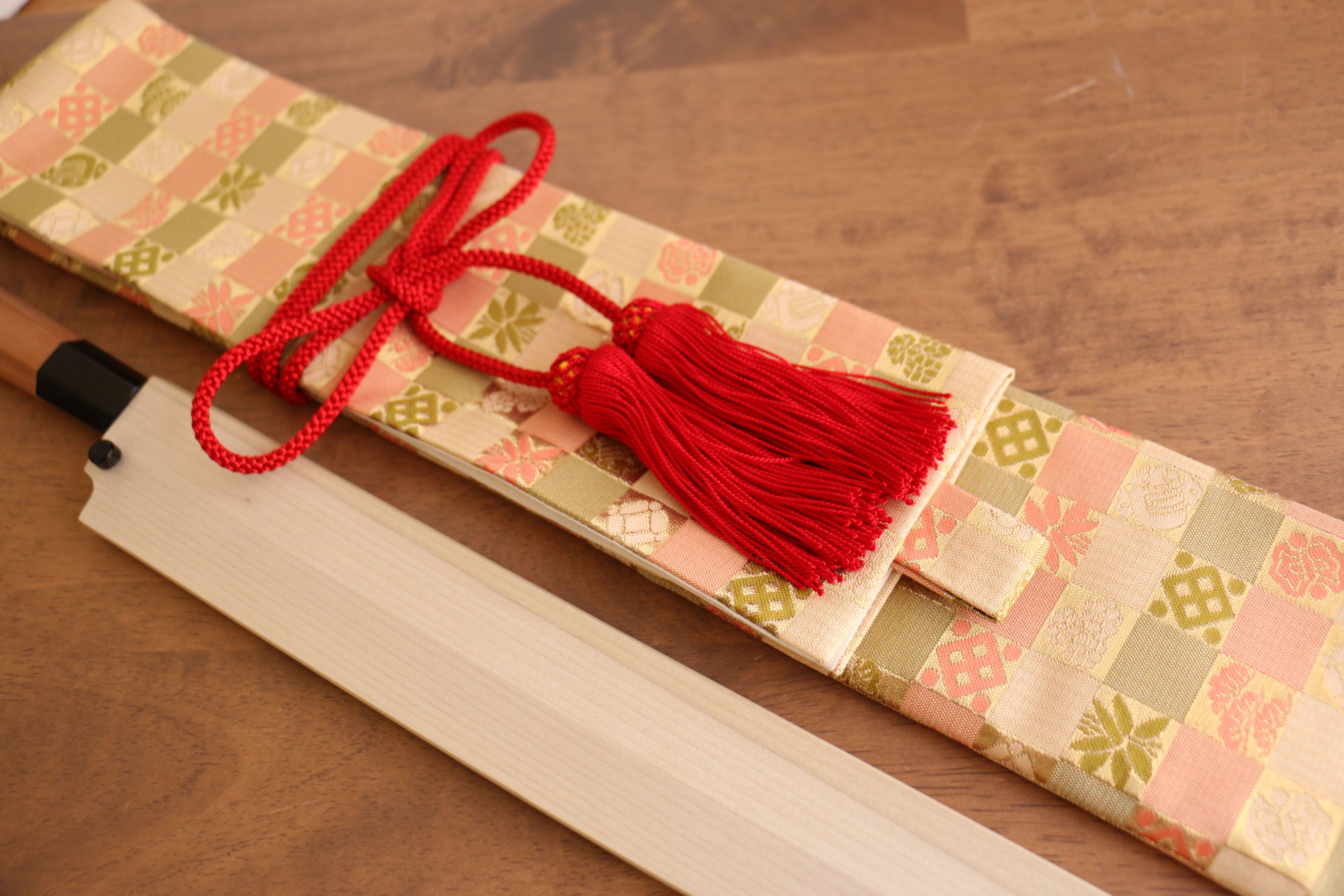 Tessen by Tanaka Tamahagane Sakimaru Yanagiba 315mm Wild Cherry Handle with Sheath - Japanny - Best Japanese Knife