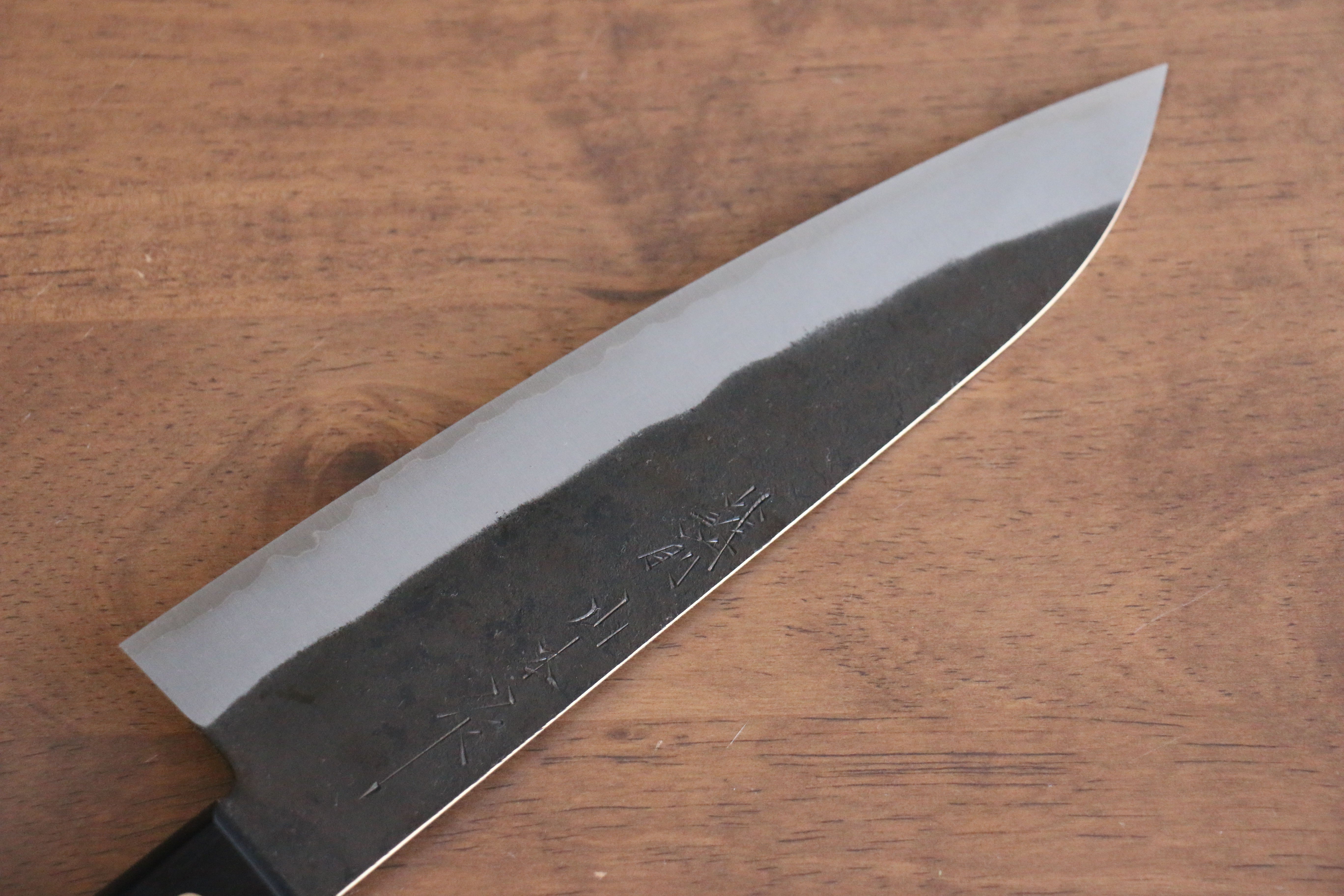 Nao Yamamoto White Steel No.2 Kurouchi Gyuto 180mm Black Pakka wood Handle - Japanny - Best Japanese Knife