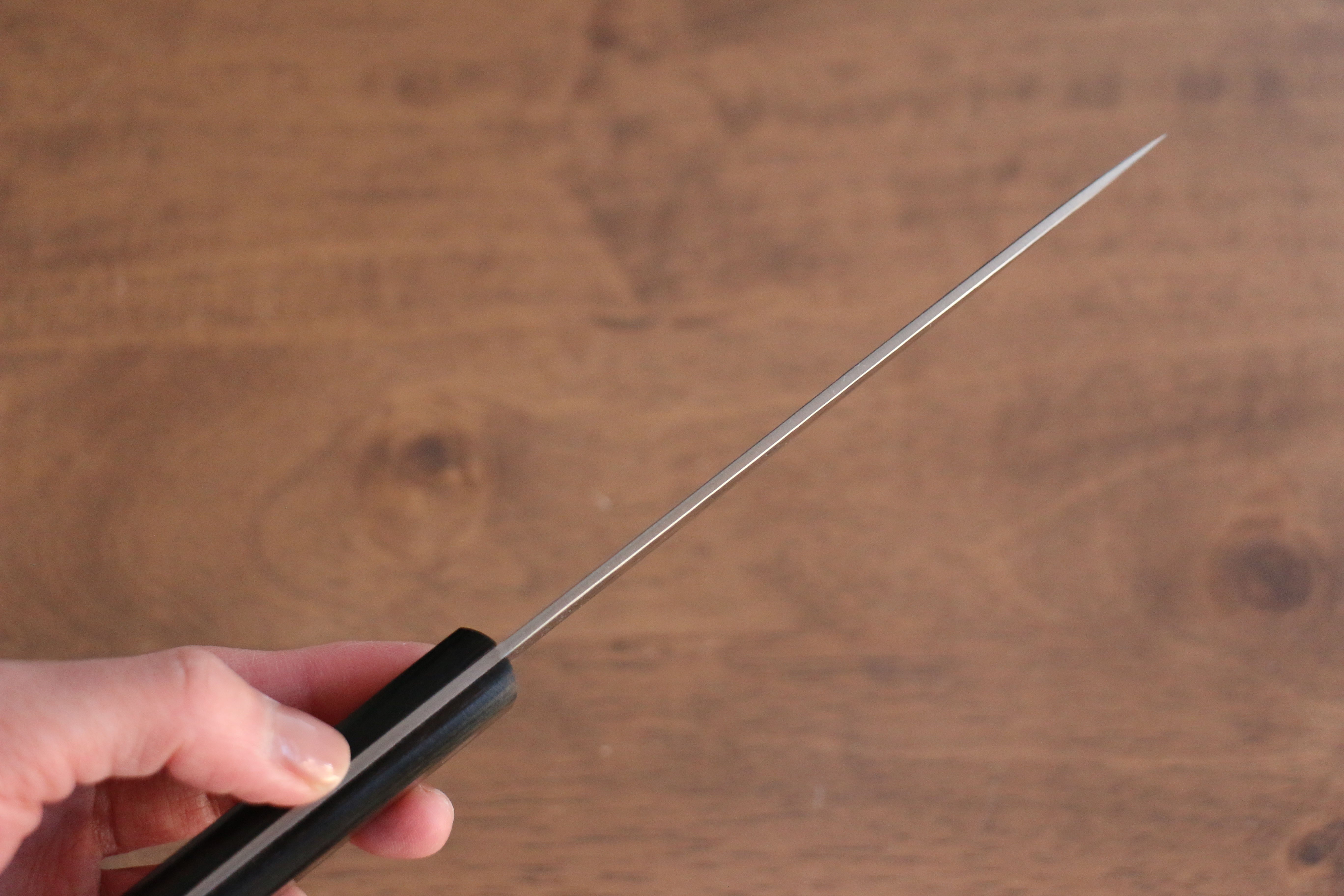 Nao Yamamoto AUS8 Hammered Petty-Utility 135mm Black Pakka wood Handle - Japanny - Best Japanese Knife