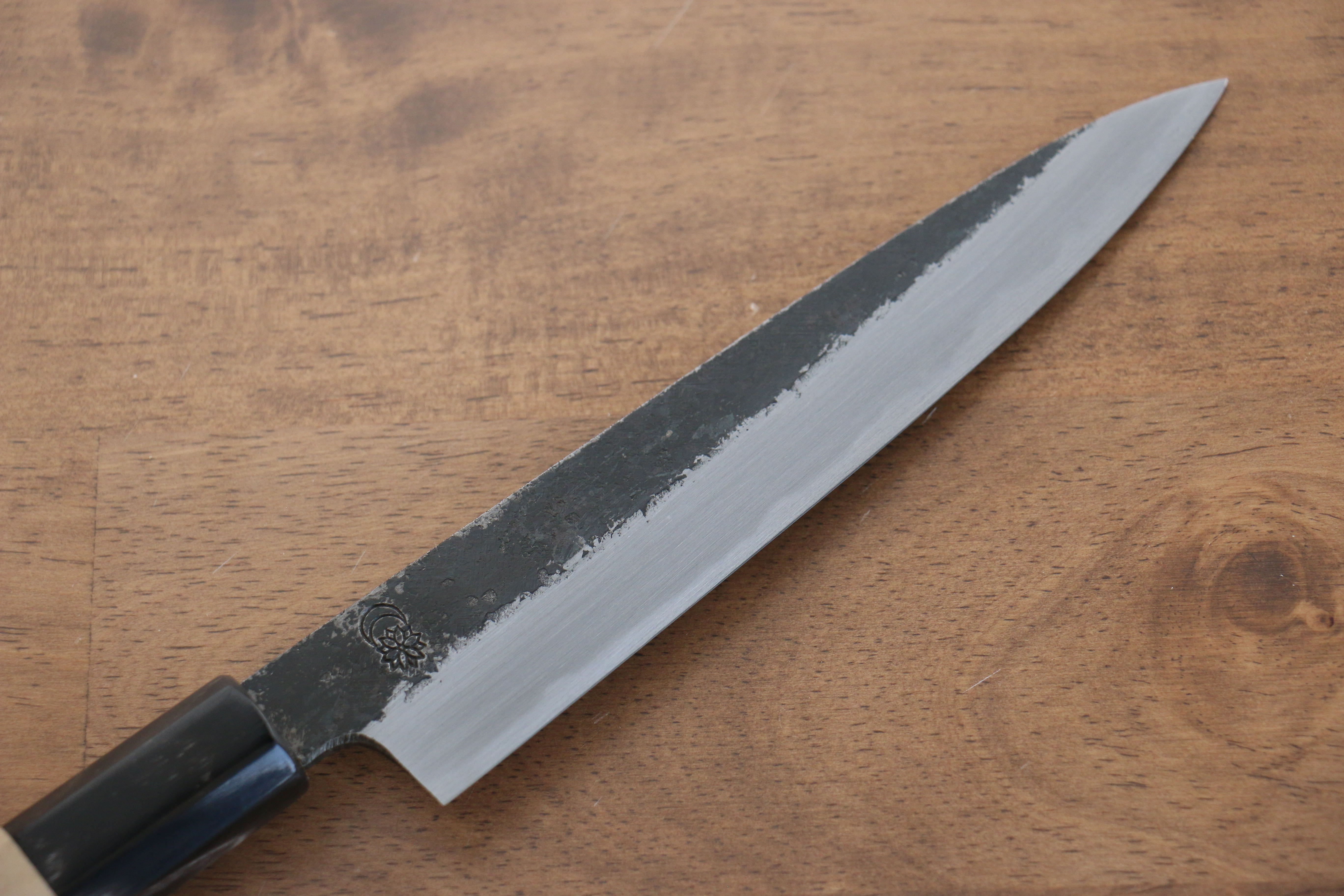 Kikuzuki White Steel No.2 Black Finished Petty-Utility 150mm Magnolia Handle - Japanny - Best Japanese Knife