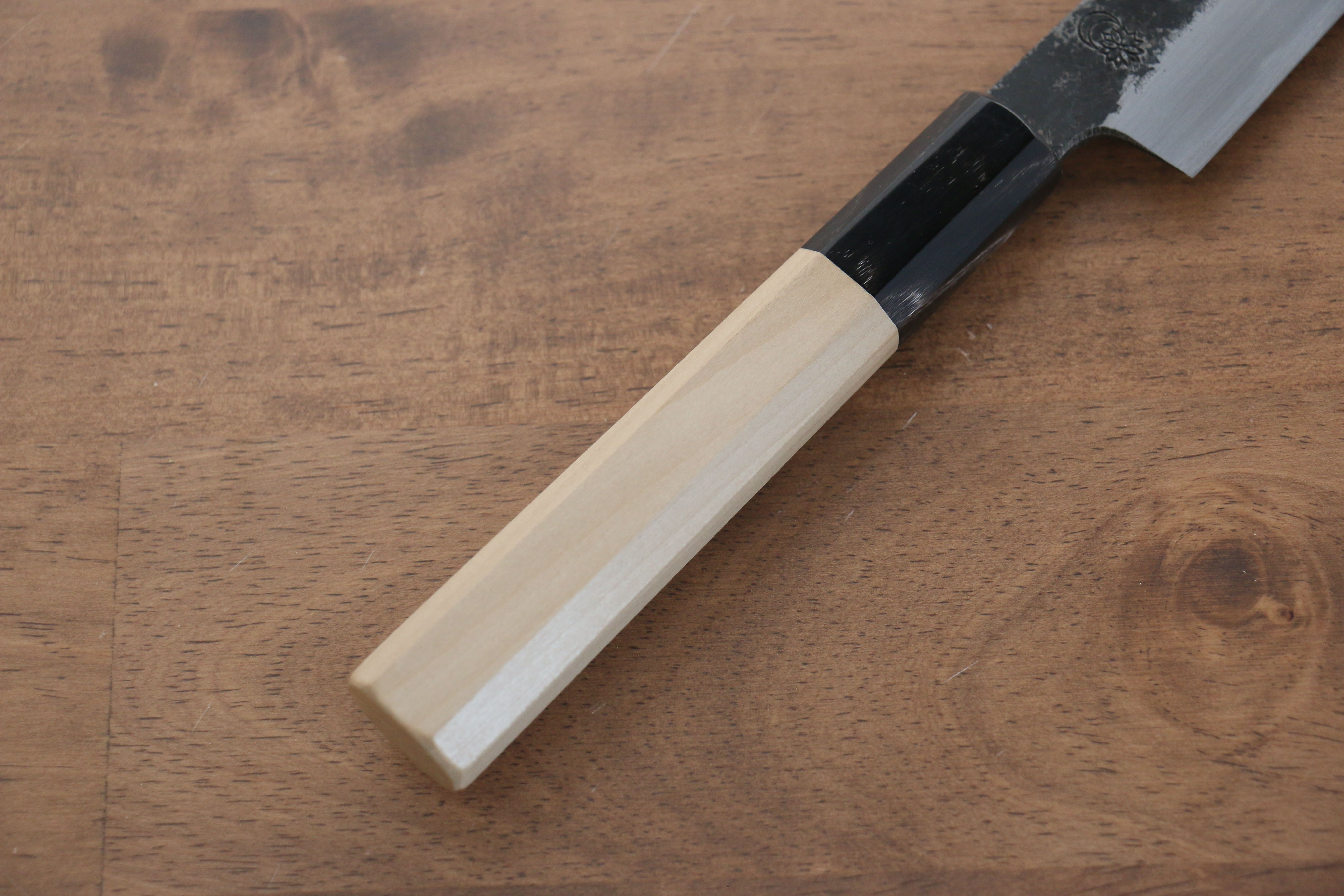 Kikuzuki White Steel No.2 Black Finished Petty-Utility 150mm Magnolia Handle - Japanny - Best Japanese Knife
