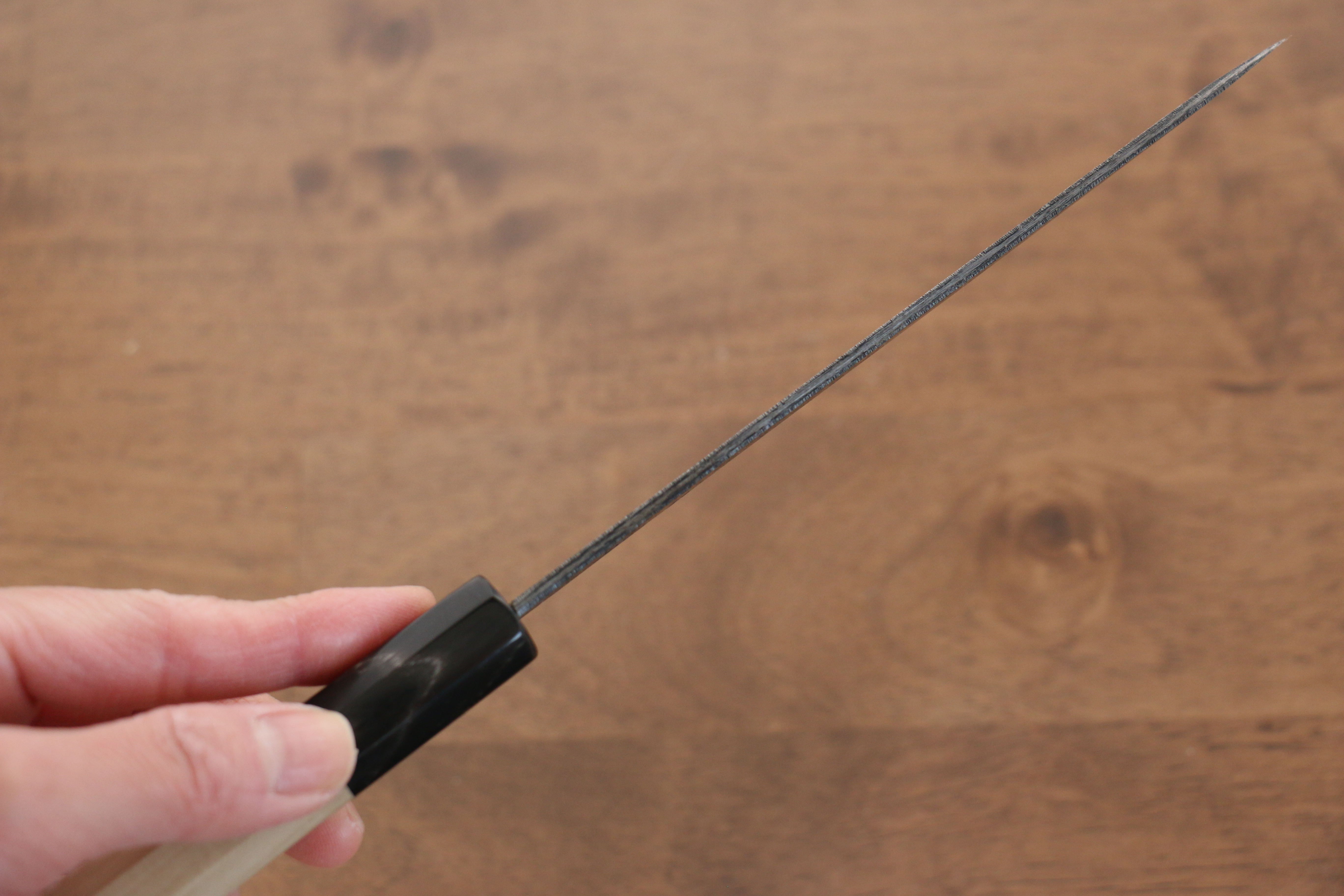 Kikuzuki White Steel No.2 Black Finished Petty-Utility 150mm Magnolia Handle - Japanny - Best Japanese Knife