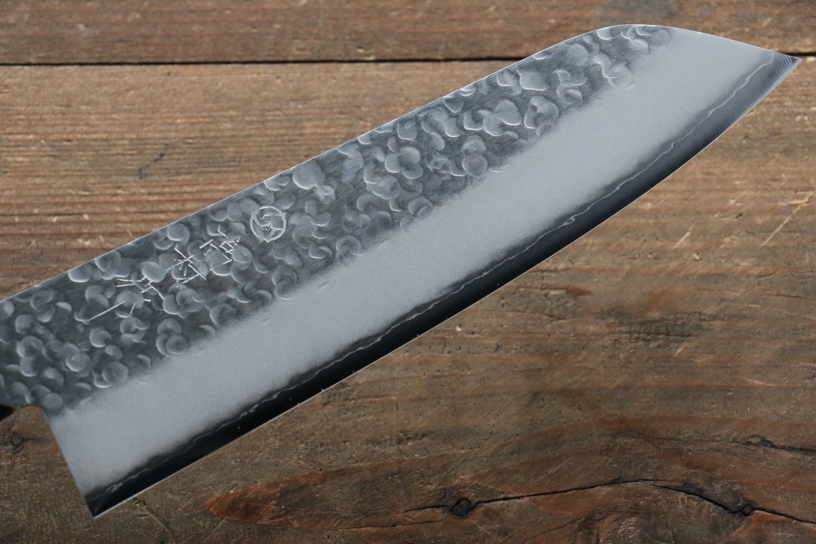 Takamura Knives Chromax Steel Hammered Santoku 170mm with Black Pakka wood Handle - Japanny - Best Japanese Knife