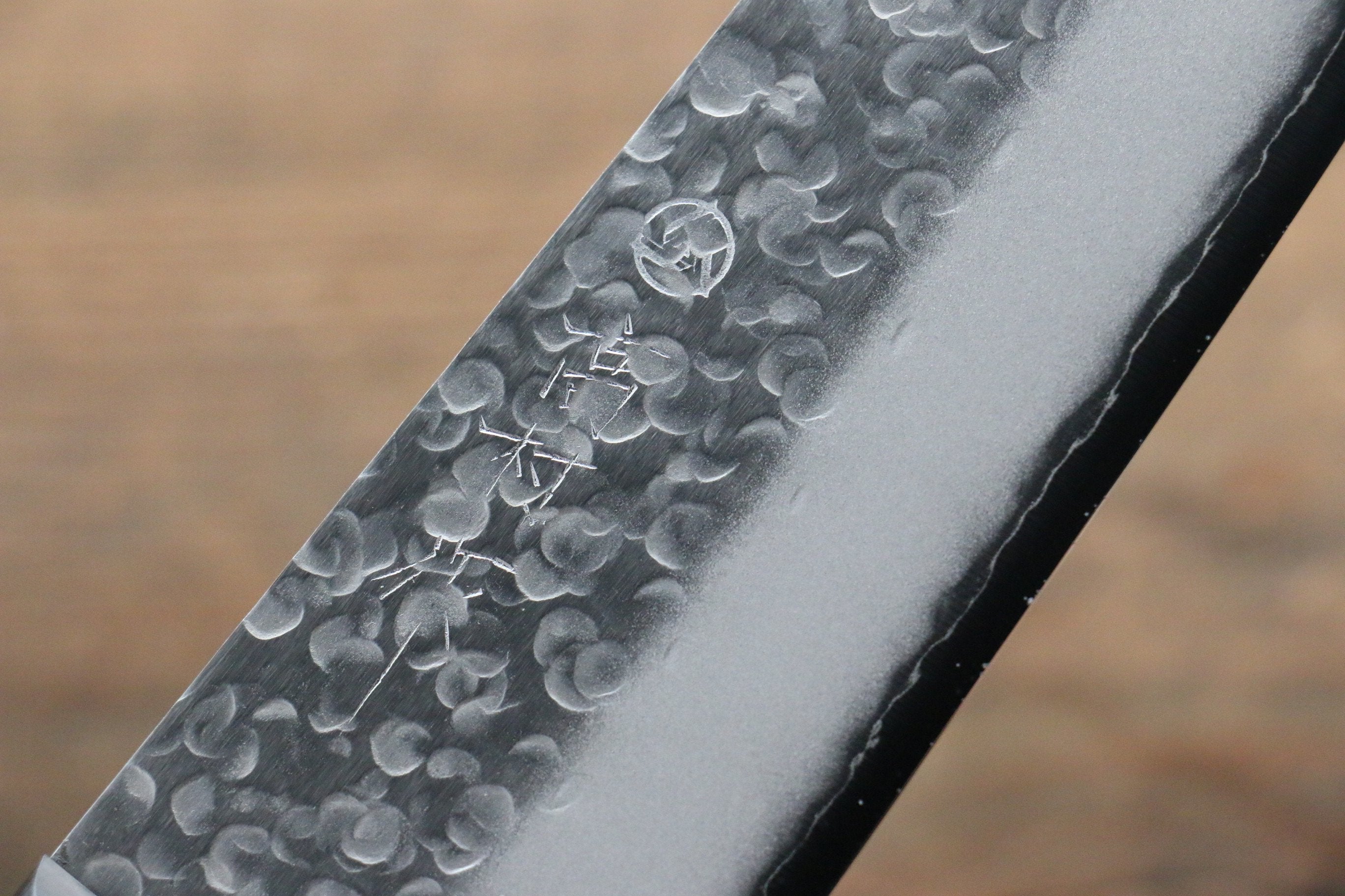 Takamura Knives Chromax Steel Hammered Santoku 170mm with Black Pakka wood Handle - Japanny - Best Japanese Knife