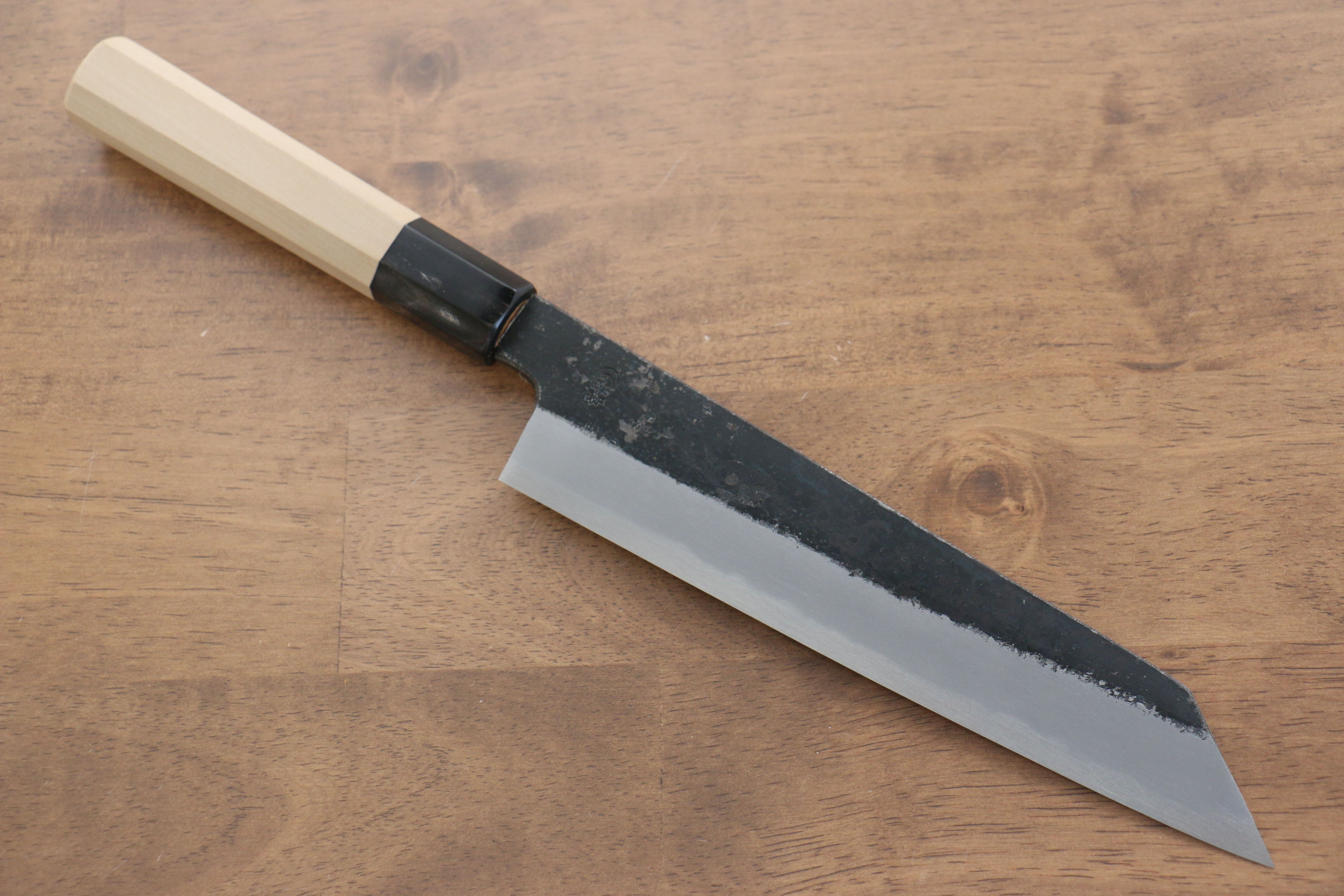 Kikuzuki White Steel No.2 Black Finished Kiritsuke Gyuto 210mm Magnolia Handle - Japanny - Best Japanese Knife