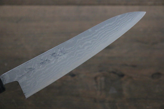 Shigeki Tanaka Blue Steel No.2 Damascus Petty-Utility 150mm Walnut Handle - Japanny - Best Japanese Knife