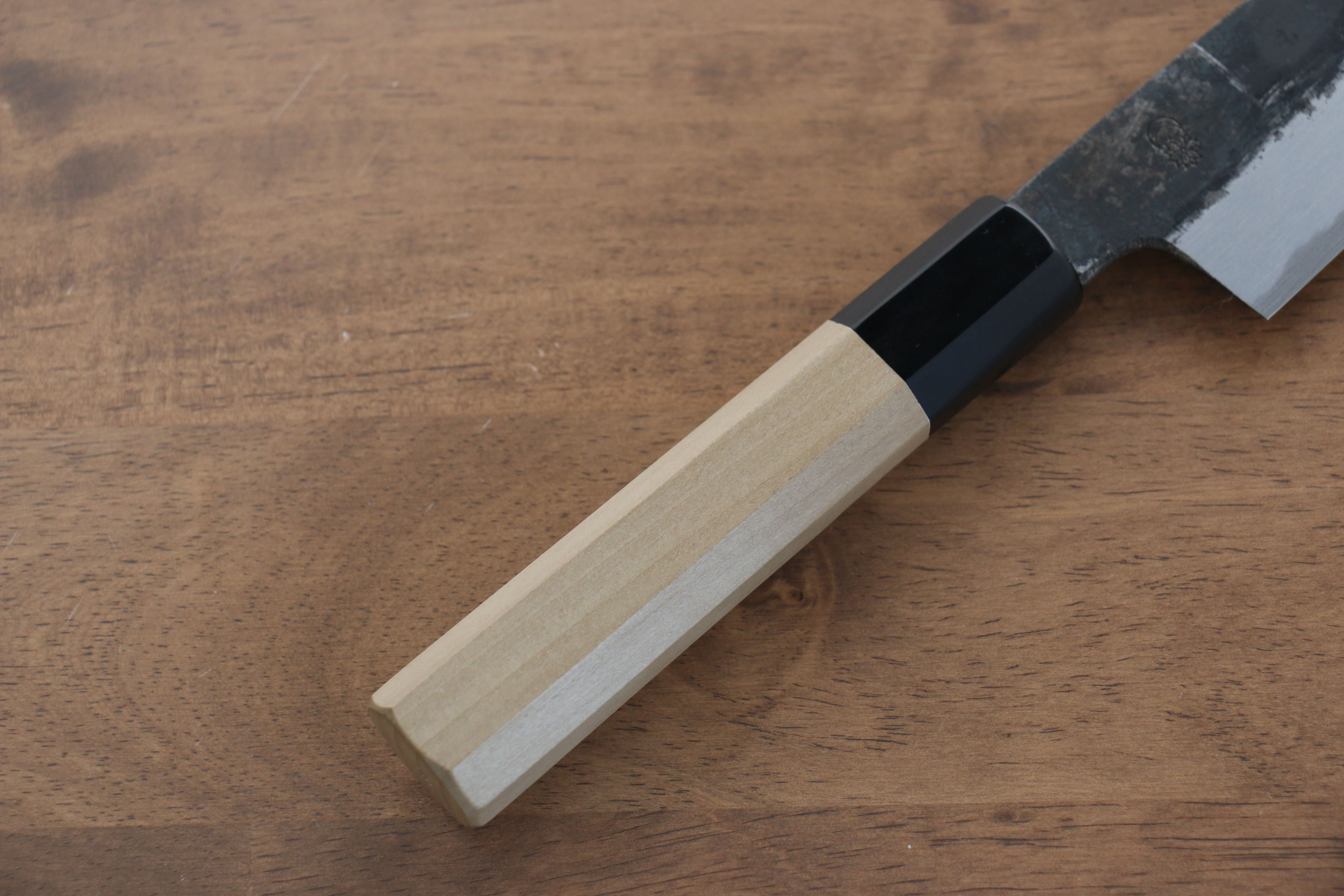 Kikuzuki White Steel No.2 Black Finished Kiritsuke Santoku 180mm Magnolia Handle - Japanny - Best Japanese Knife
