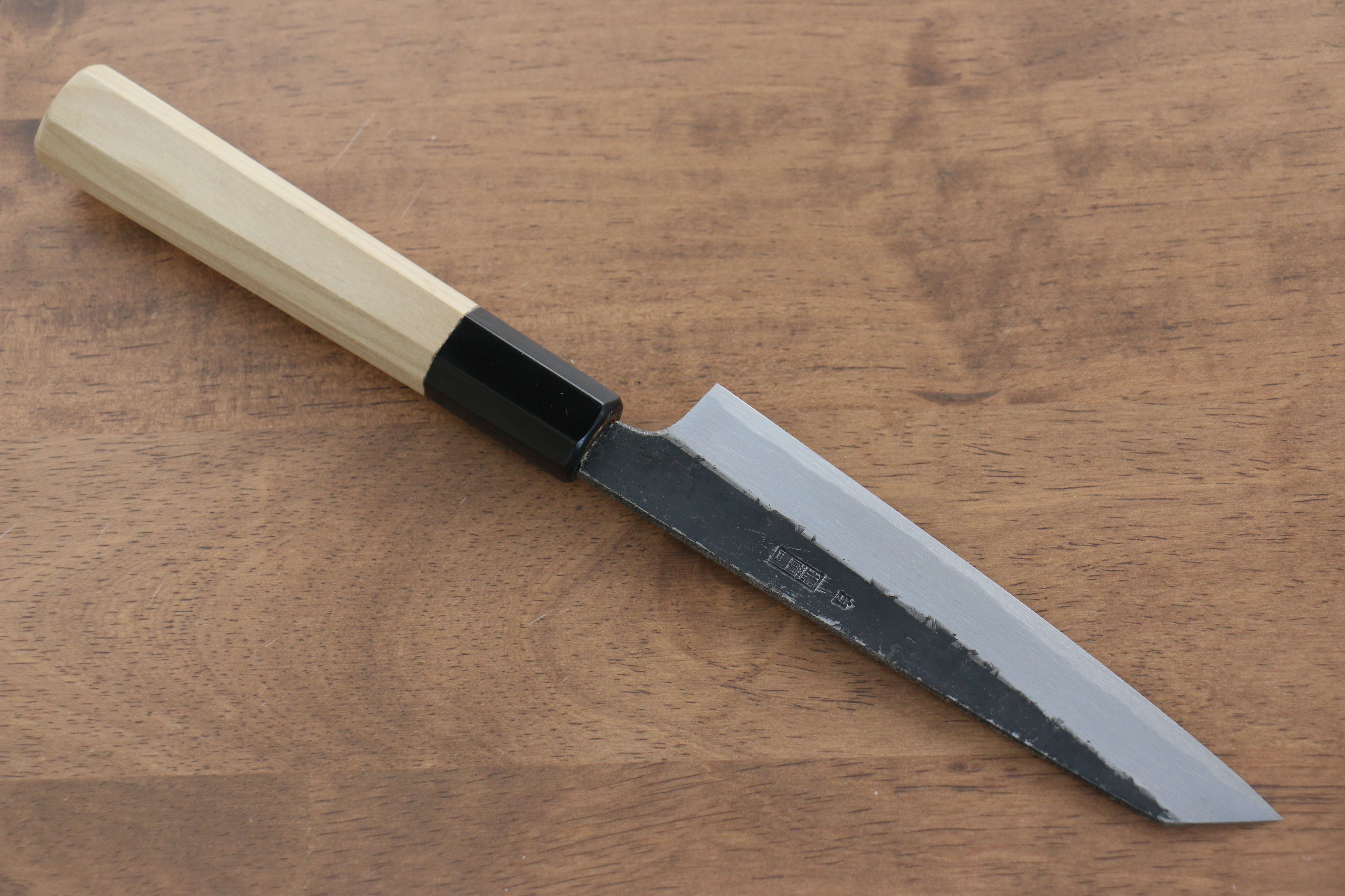 Kikuzuki White Steel No.2 Black Finished Kiritsuke Petty-Utility 135mm Magnolia Handle - Japanny - Best Japanese Knife